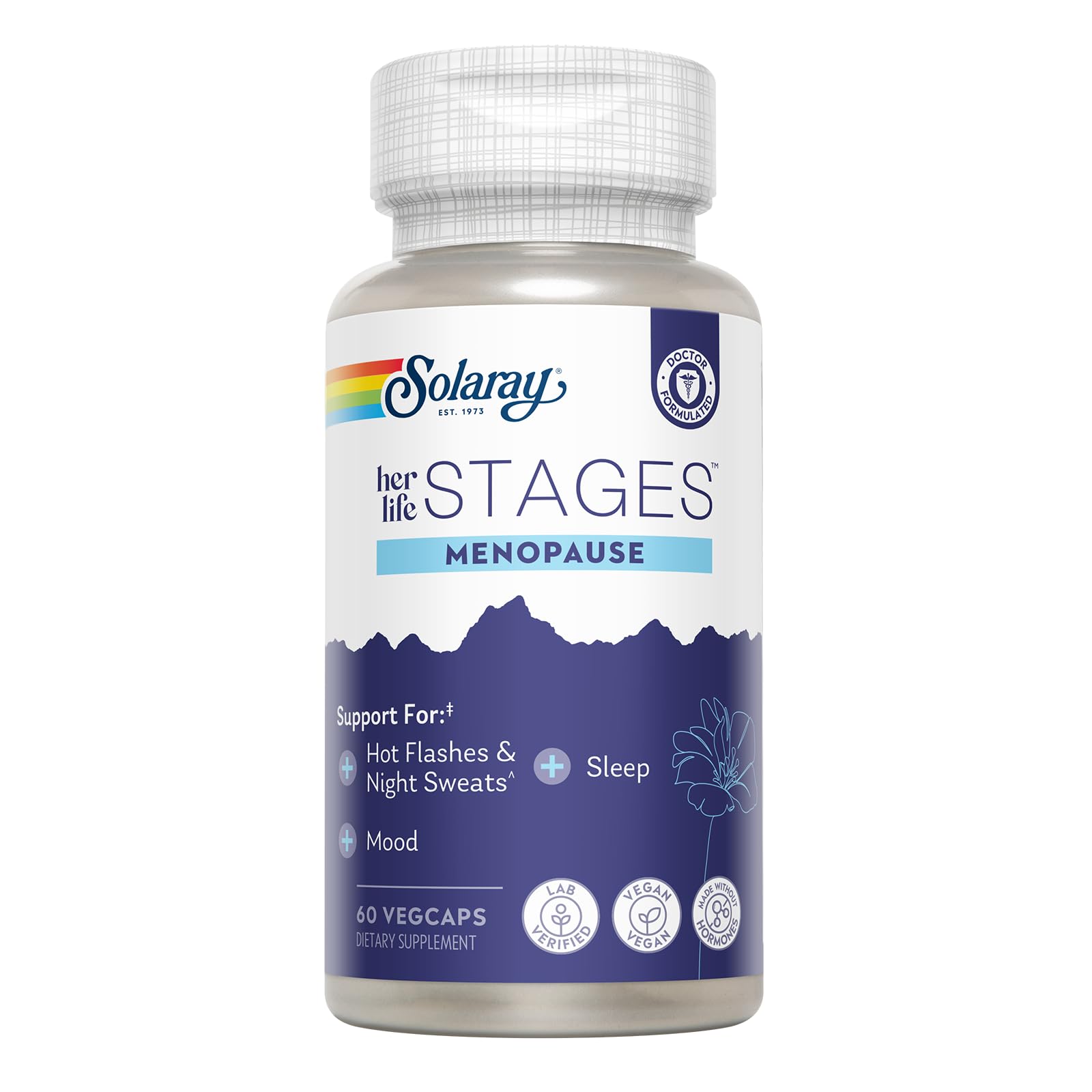 Suplementos Solaray Menopause Her Life Stages Women, 60 Cápsulas Vegetarianas - Venta Internacional.