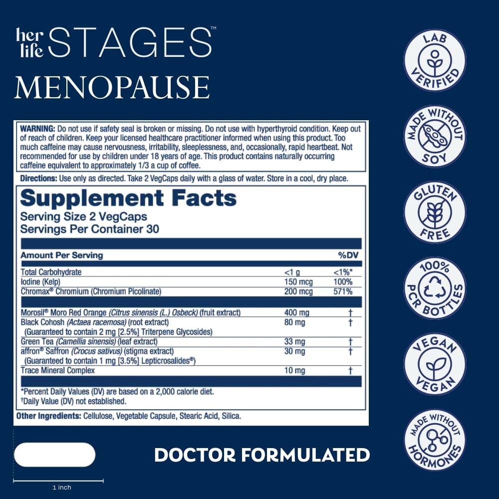 Foto 3 pulgar | Suplementos Solaray Menopause Her Life Stages Women, 60 Cápsulas Vegetarianas - Venta Internacional.
