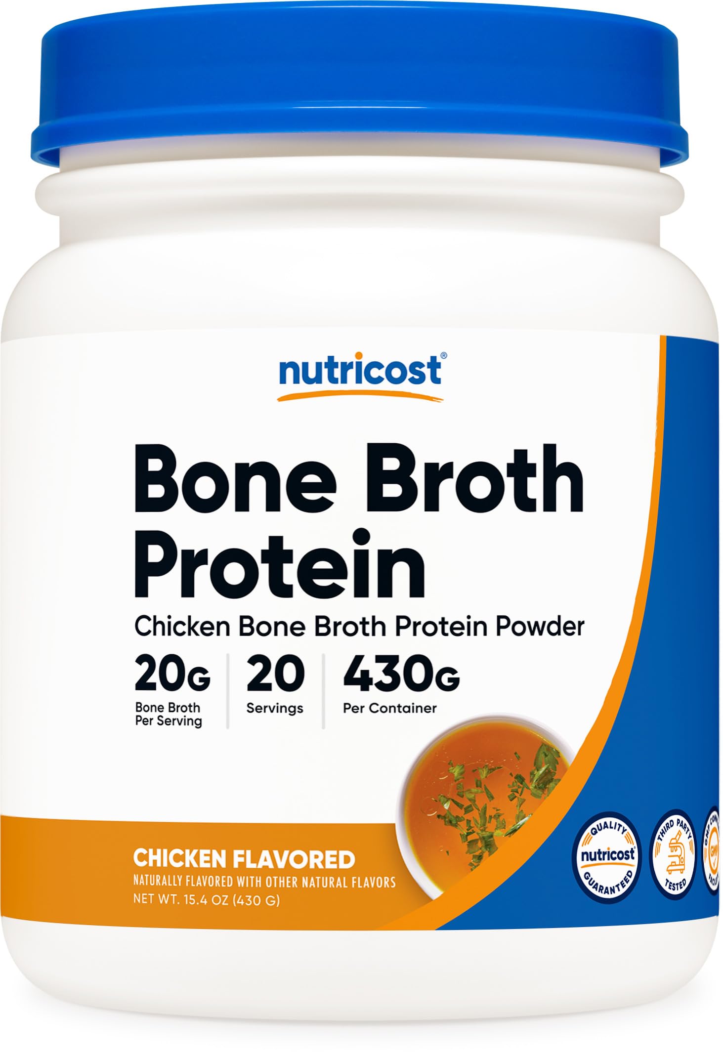 Foto 1 | Caldo De Huesos De Pollo Protein Nutricost, 20 Porciones - Venta Internacional.