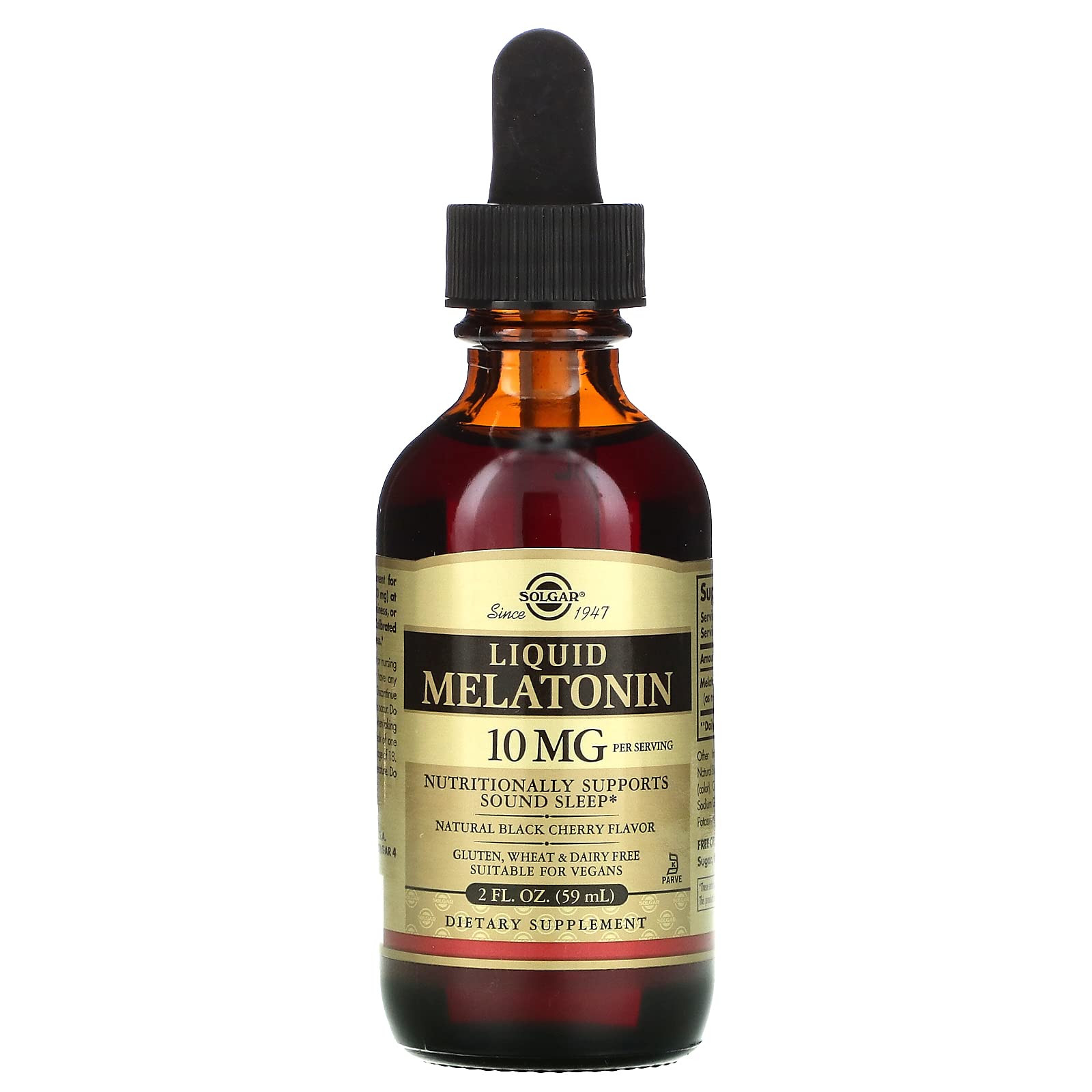 Foto 4 pulgar | Suplemento De Melatonina Líquida Solgar 10 Mg De Cereza Negra Natural - Venta Internacional.