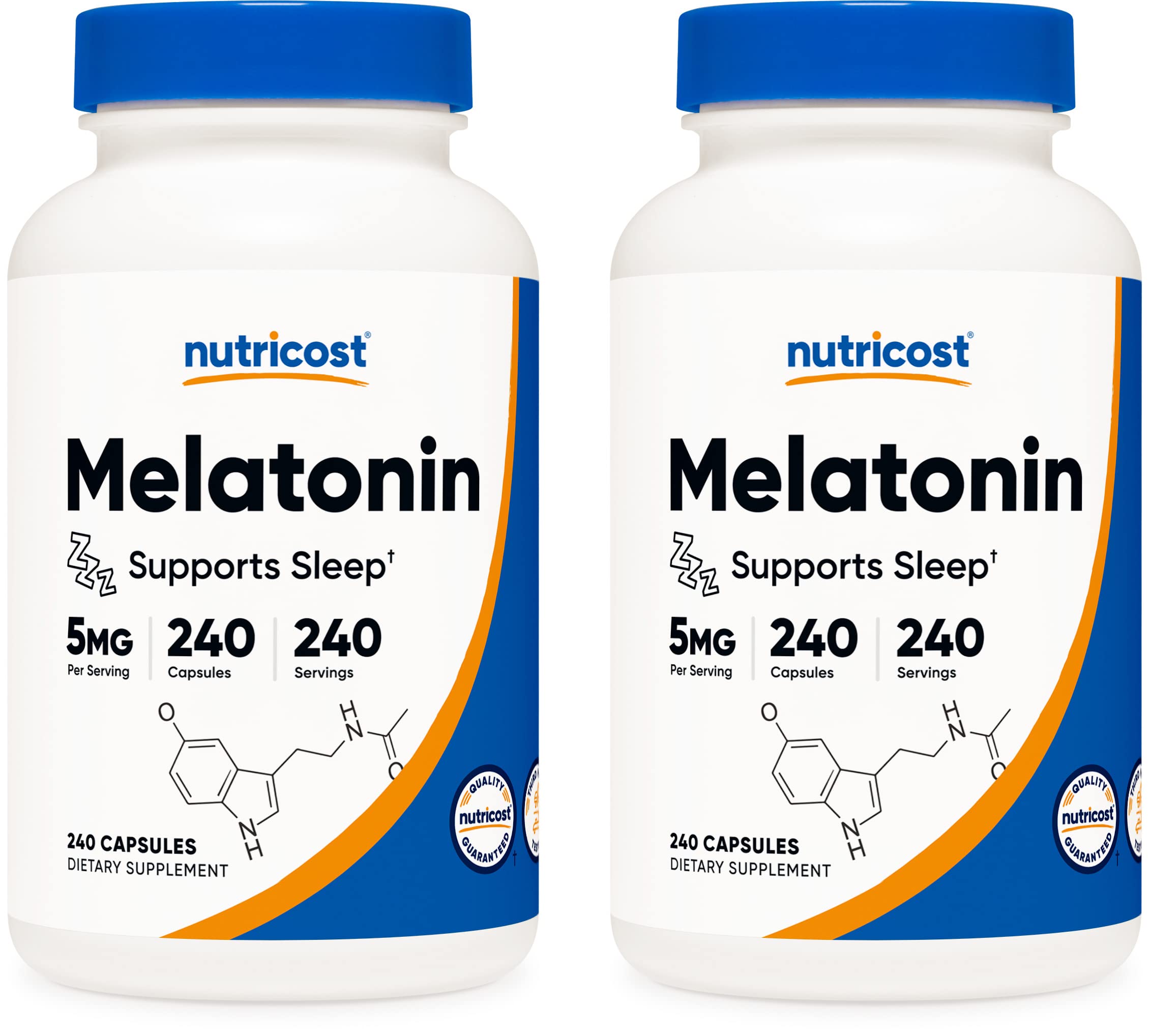 Foto 1 | Suplemento Nutricost Melatonin 5 Mg 240 Cápsulas (2 Botellas) - Venta Internacional.