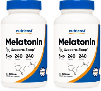 Foto 1 | Suplemento Nutricost Melatonin 5 Mg 240 Cápsulas (2 Botellas) - Venta Internacional.