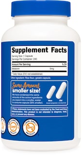 Foto 4 | Suplemento Nutricost Melatonin 5 Mg 240 Cápsulas (2 Botellas) - Venta Internacional.