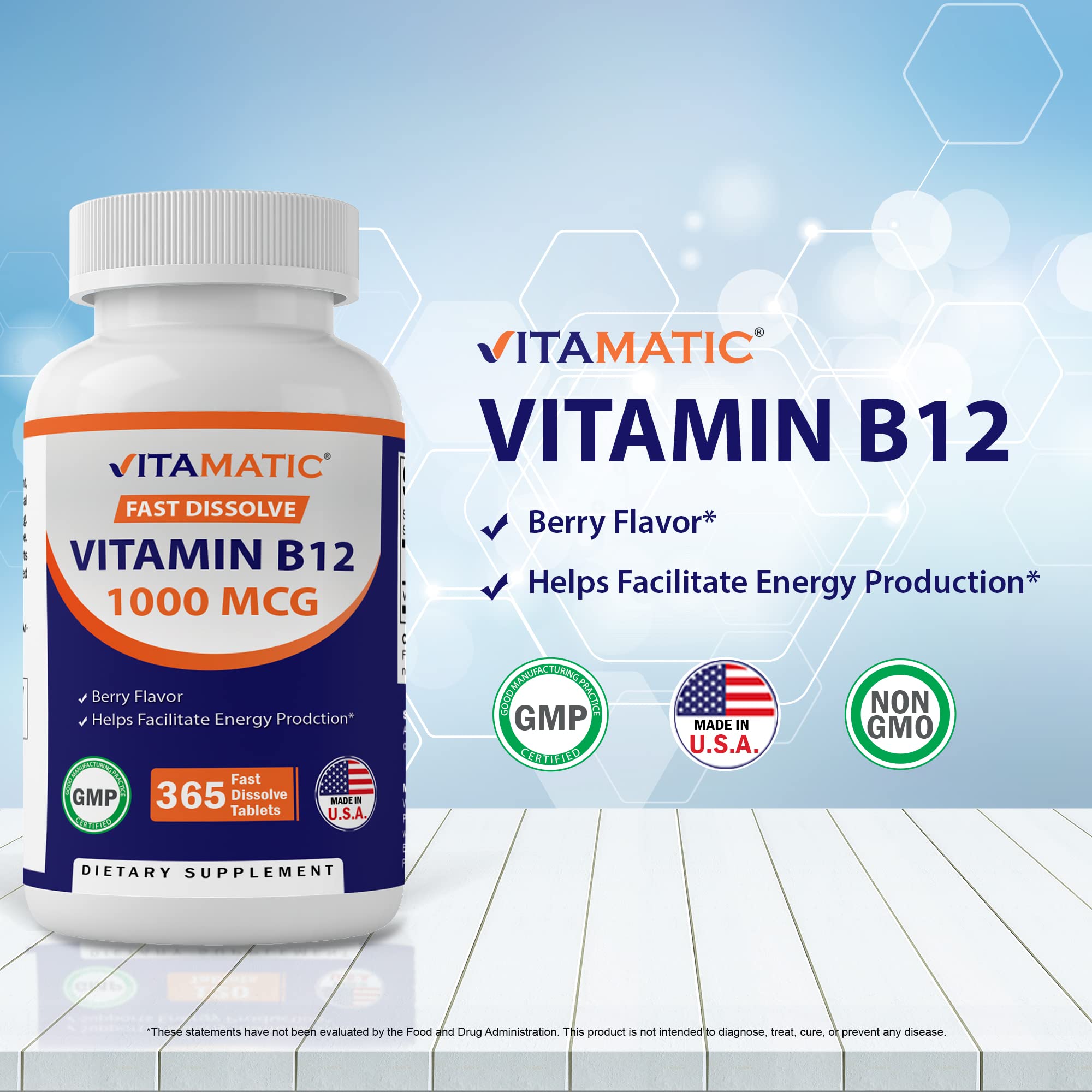 Foto 4 pulgar | Suplemento Bitamina B12 Vitamatic 365 Tabletas-Venta Internacional