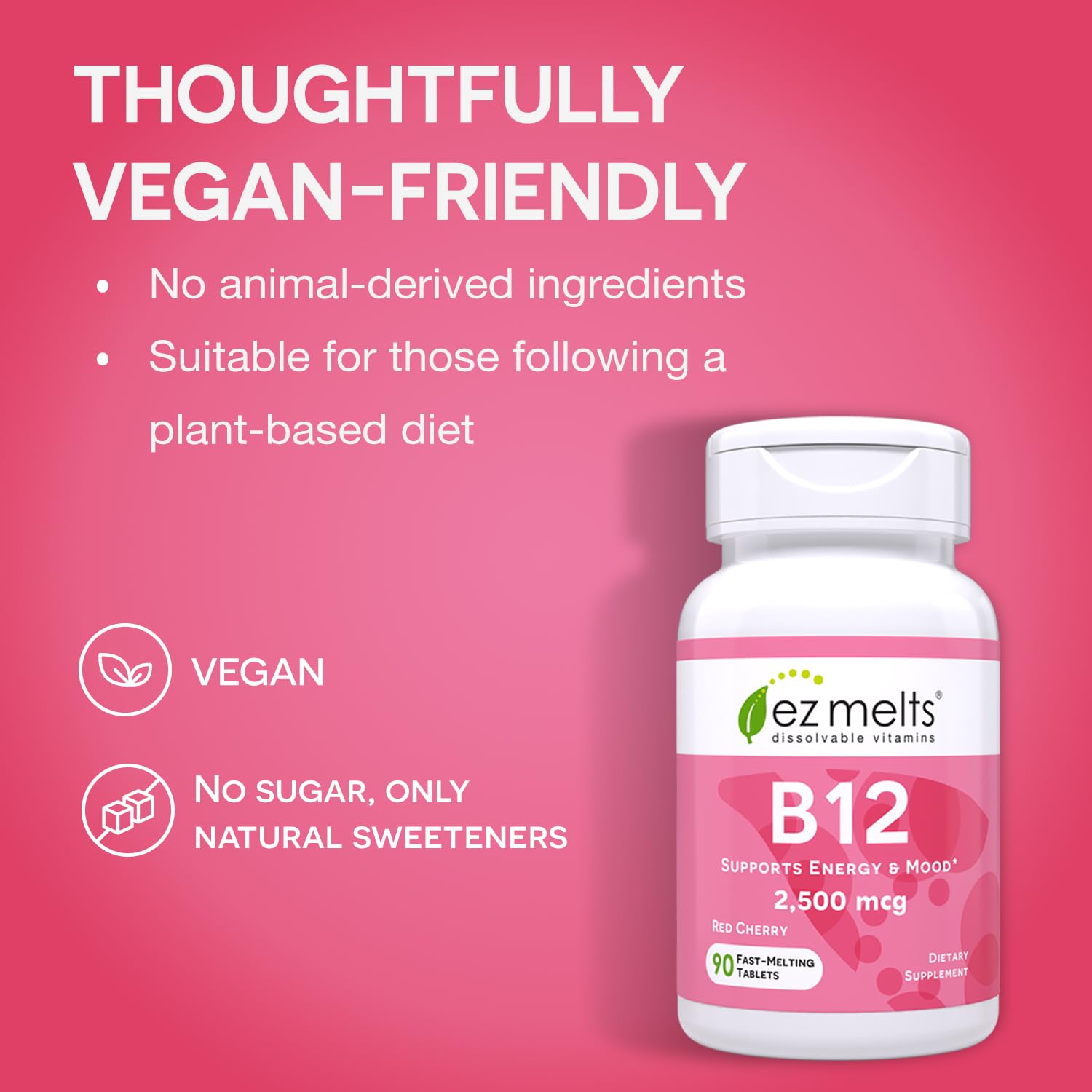 Foto 3 pulgar | Suplemento Ez Melts de Vitamina B12 Sublingual de 2.500 Mcg- Venta Internacional