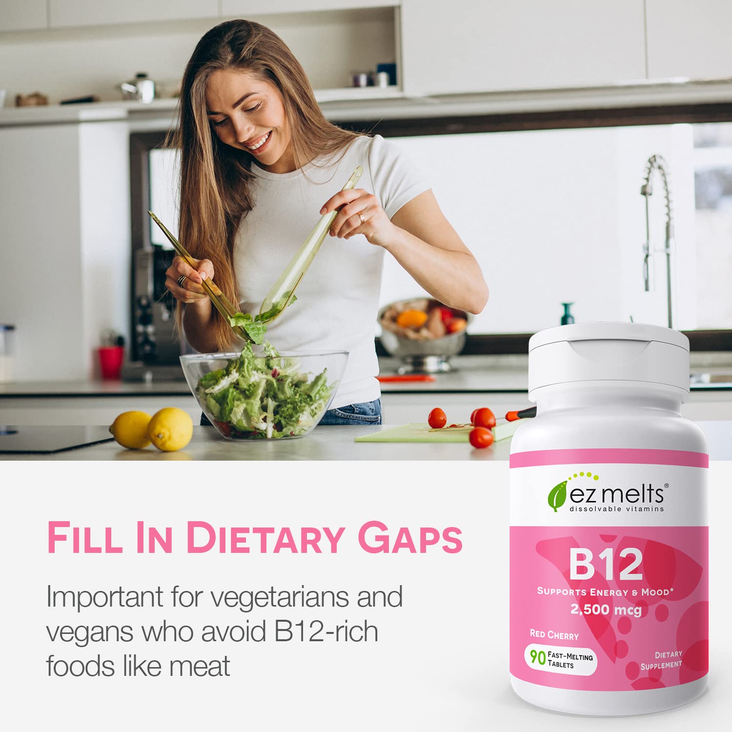Foto 5 pulgar | Suplemento Ez Melts de Vitamina B12 Sublingual de 2.500 Mcg- Venta Internacional