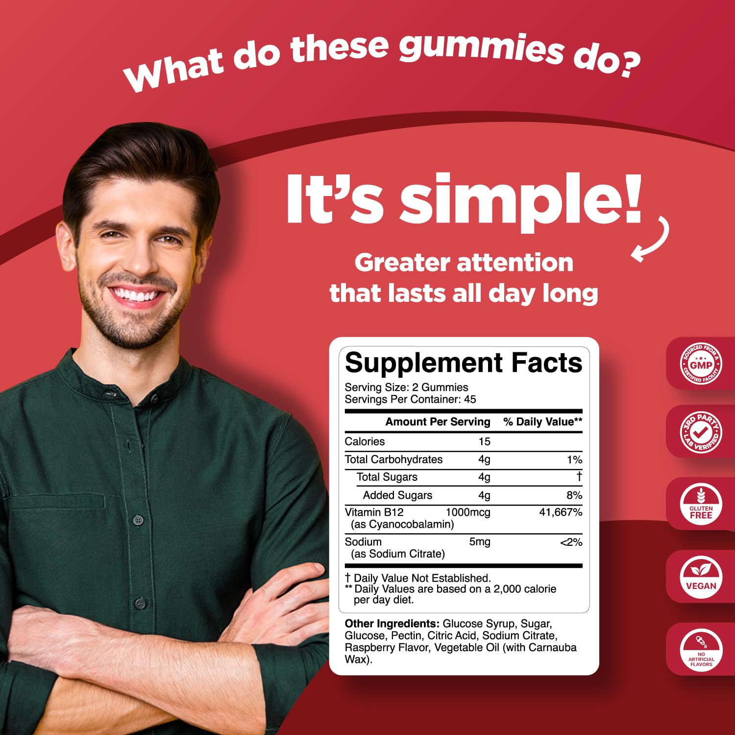 Foto 4 pulgar | Gomitas de Vitamina B12 Phytoral Extra Strength 1000 Mcg - Venta Internacional