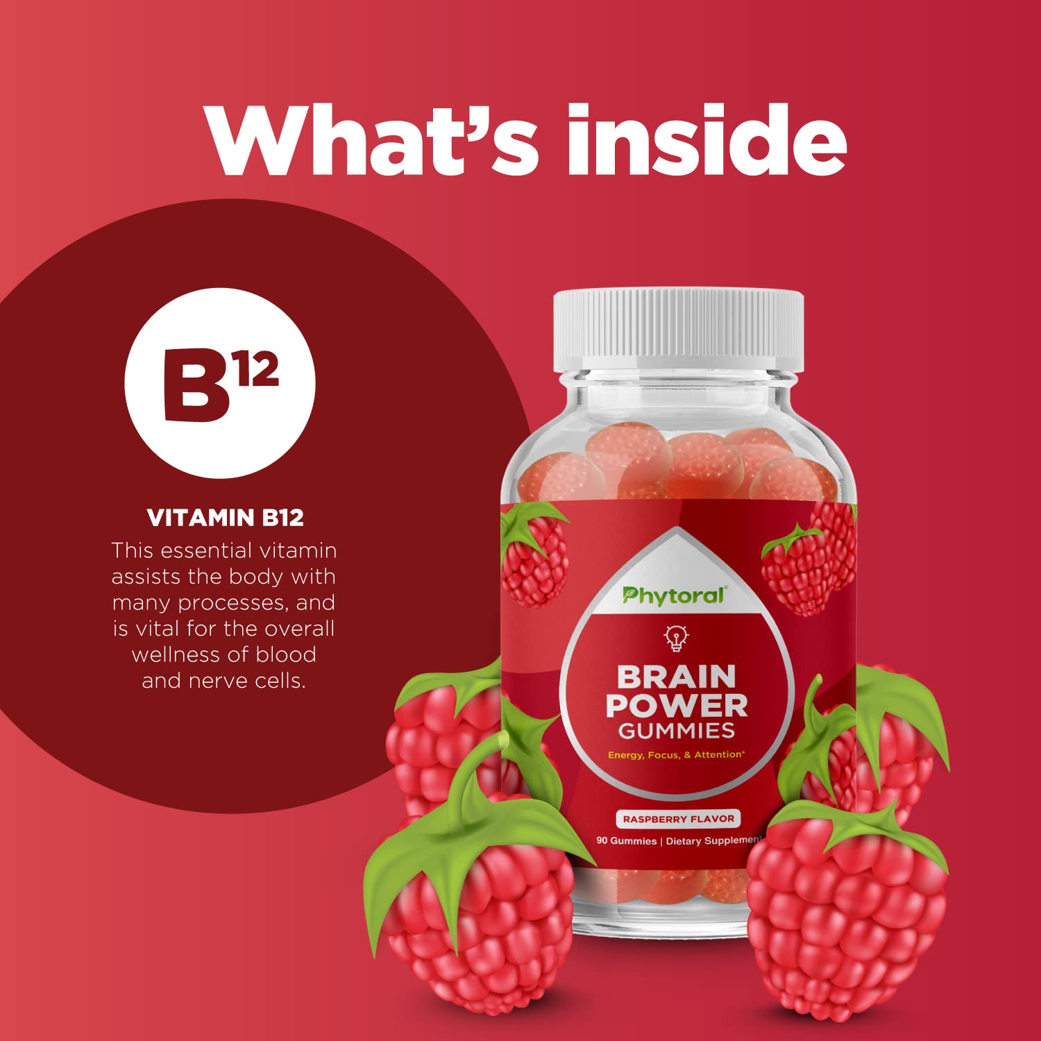 Foto 6 pulgar | Gomitas de Vitamina B12 Phytoral Extra Strength 1000 Mcg - Venta Internacional