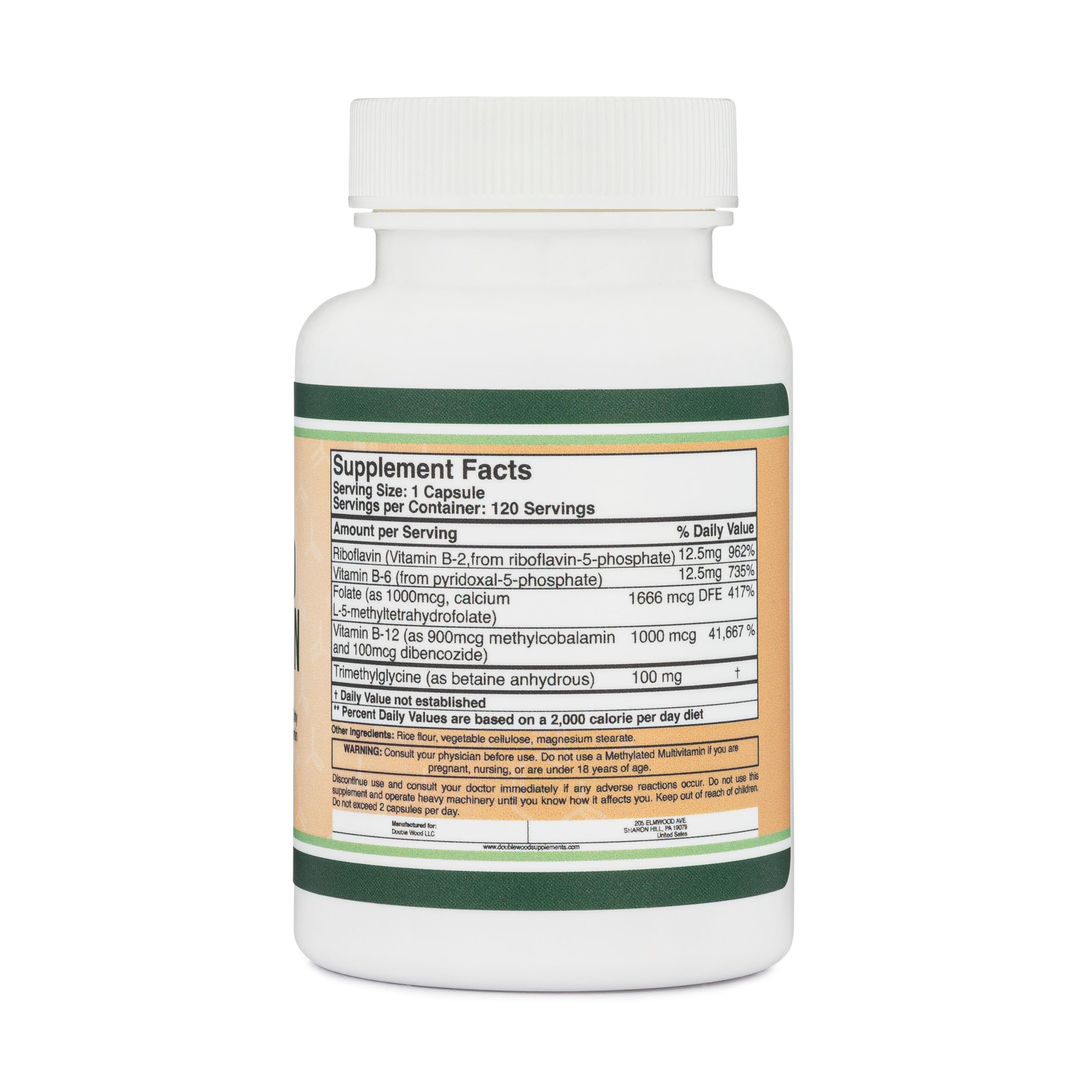 Foto 3 pulgar | Suplemento Multivitamínico Metilado Double Wood 120 Cápsulas - Venta Internacional.