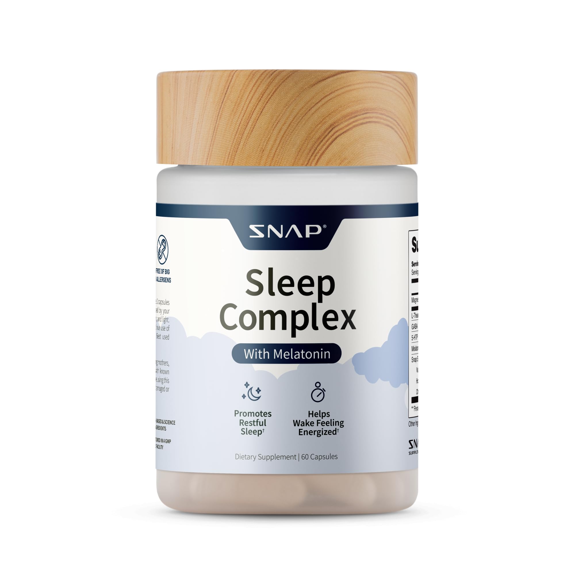 Foto 1 | Suplemento para Dormir Snap Supplements con Melatonina 60 Cápsulas - Venta Internacional