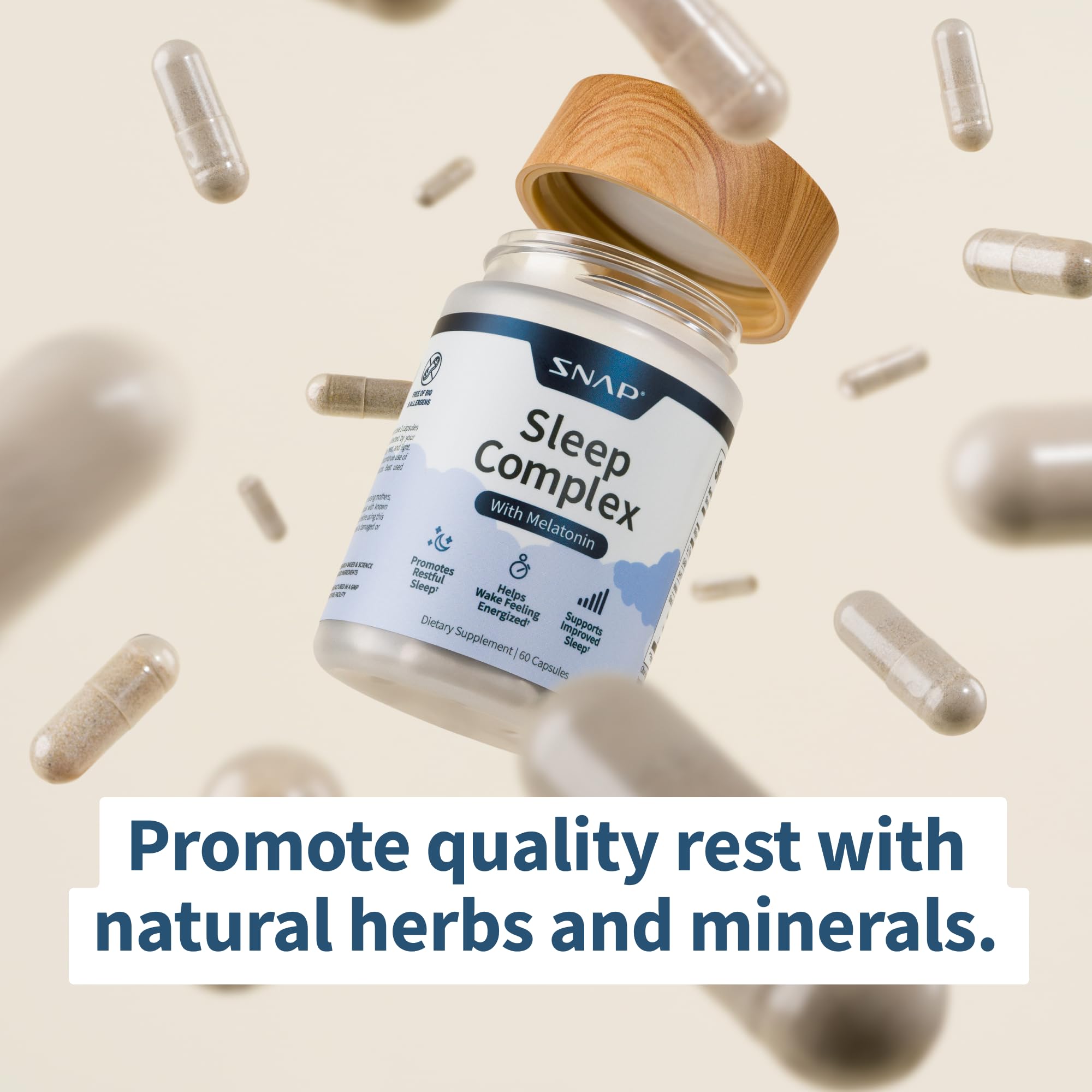 Foto 6 pulgar | Suplemento para Dormir Snap Supplements con Melatonina 60 Cápsulas - Venta Internacional