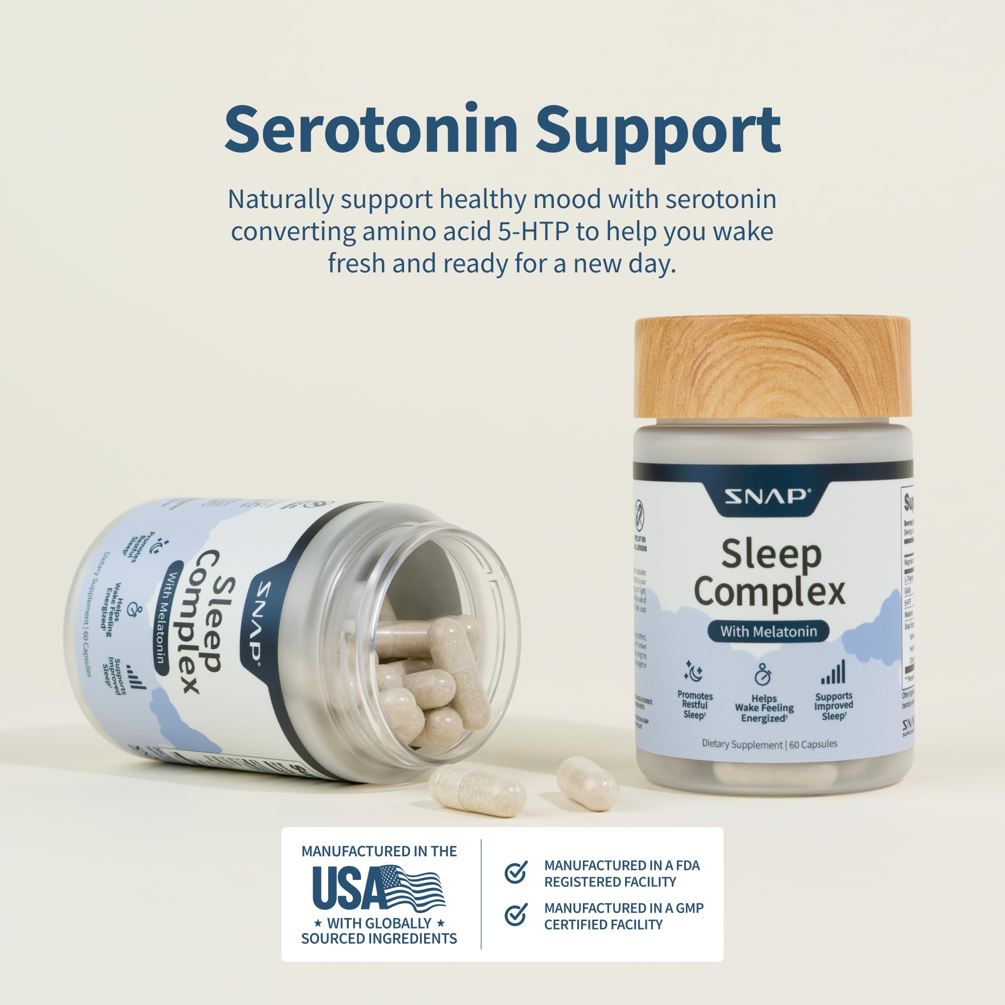 Foto 6 | Suplemento para Dormir Snap Supplements con Melatonina 60 Cápsulas - Venta Internacional