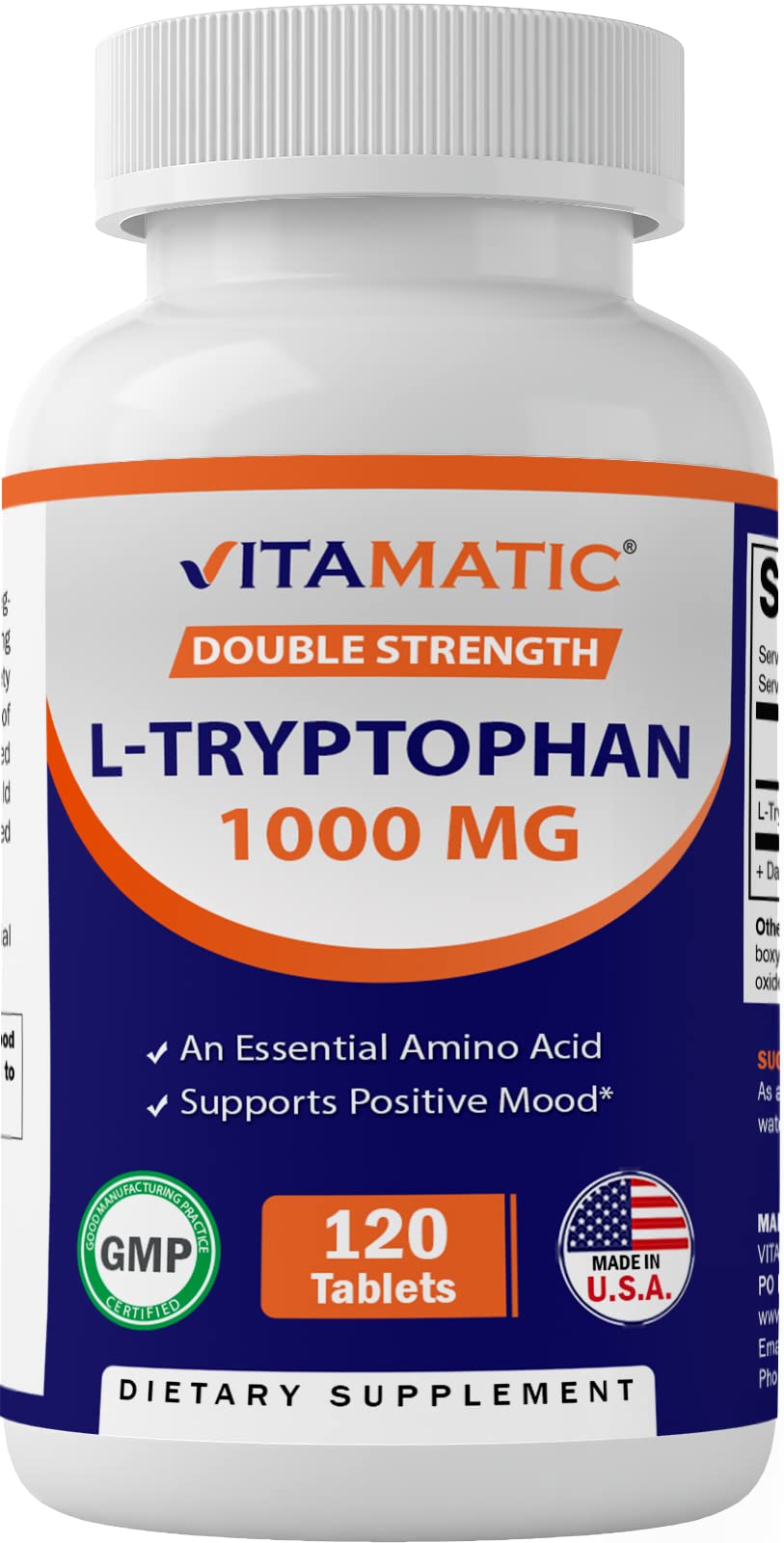 Foto 2 pulgar | Suplemento L-triptófano Vitamatic 120 Tabletas-Venta Internacional