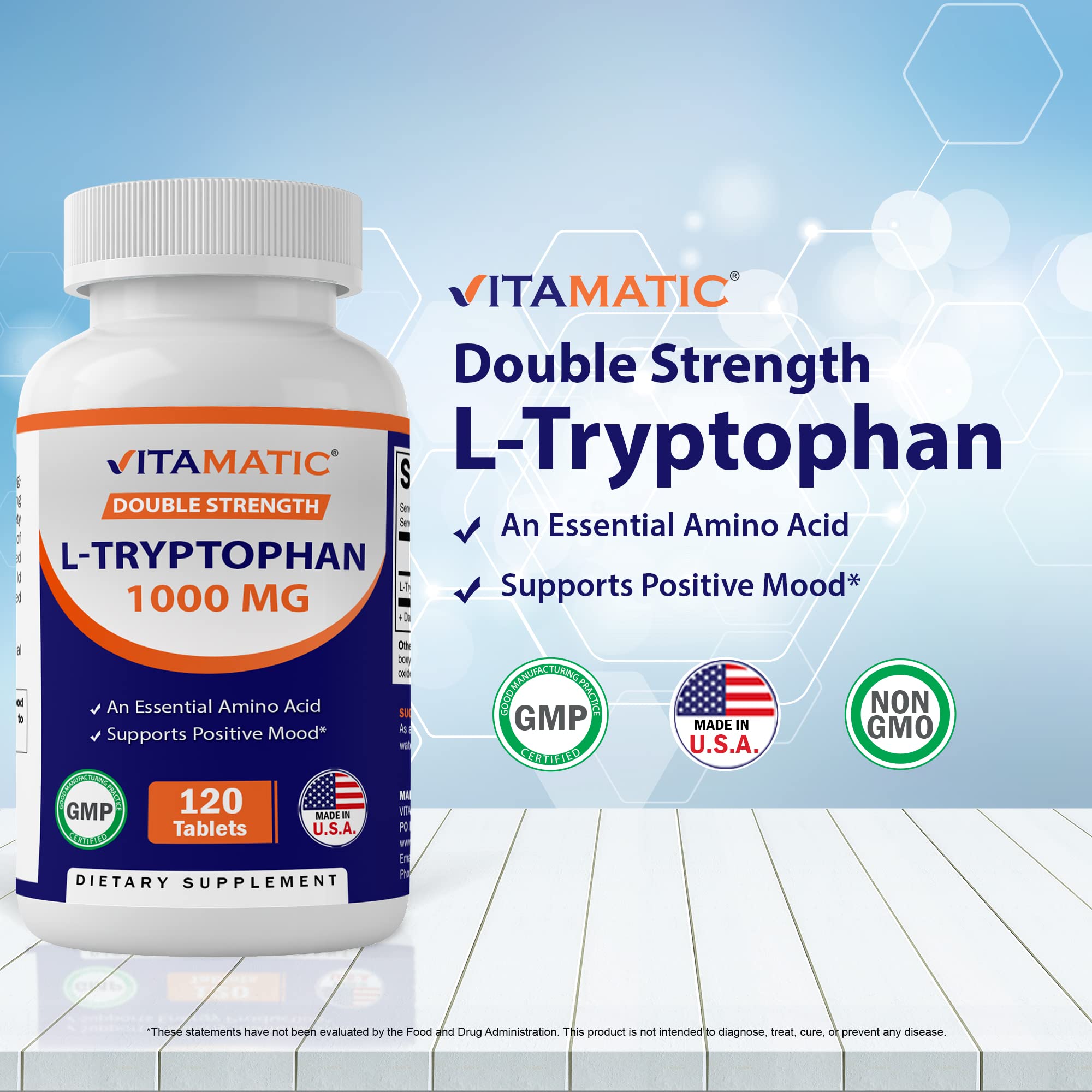 Foto 4 pulgar | Suplemento L-triptófano Vitamatic 120 Tabletas-Venta Internacional