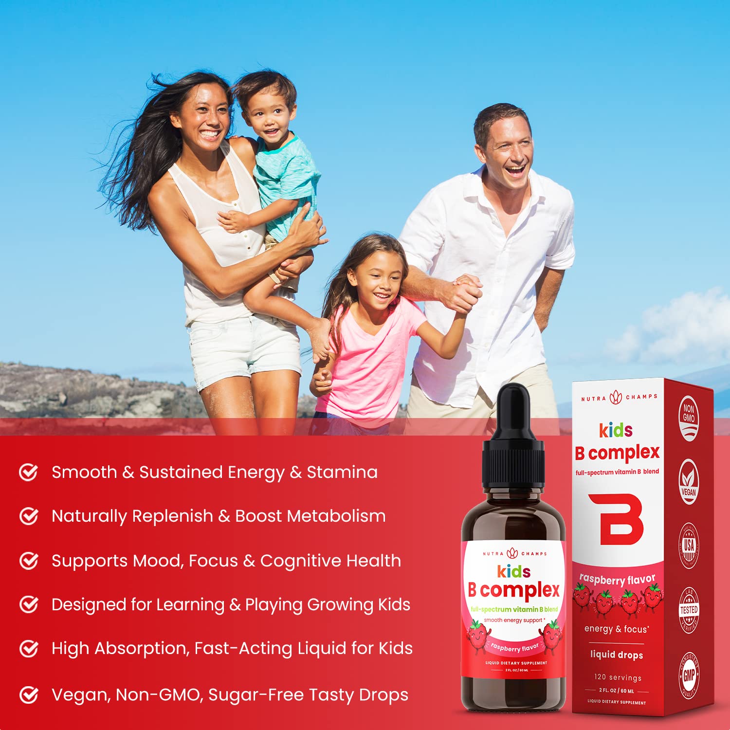 Foto 4 pulgar | Suplemento Nutrachamp Vitamin B Complex Kids 120 Porciones - Venta Internacional.