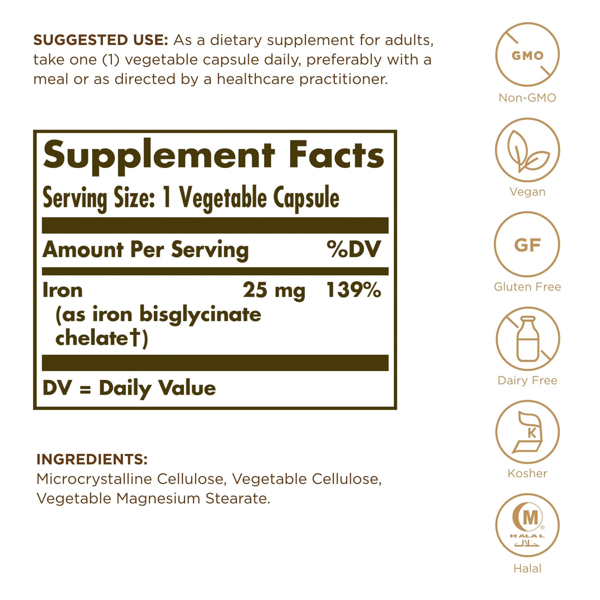 Foto 3 pulgar | Suplemento Solgar Gentle Iron 25 Mg 90 Cápsulas Vegetales - Venta Internacional.