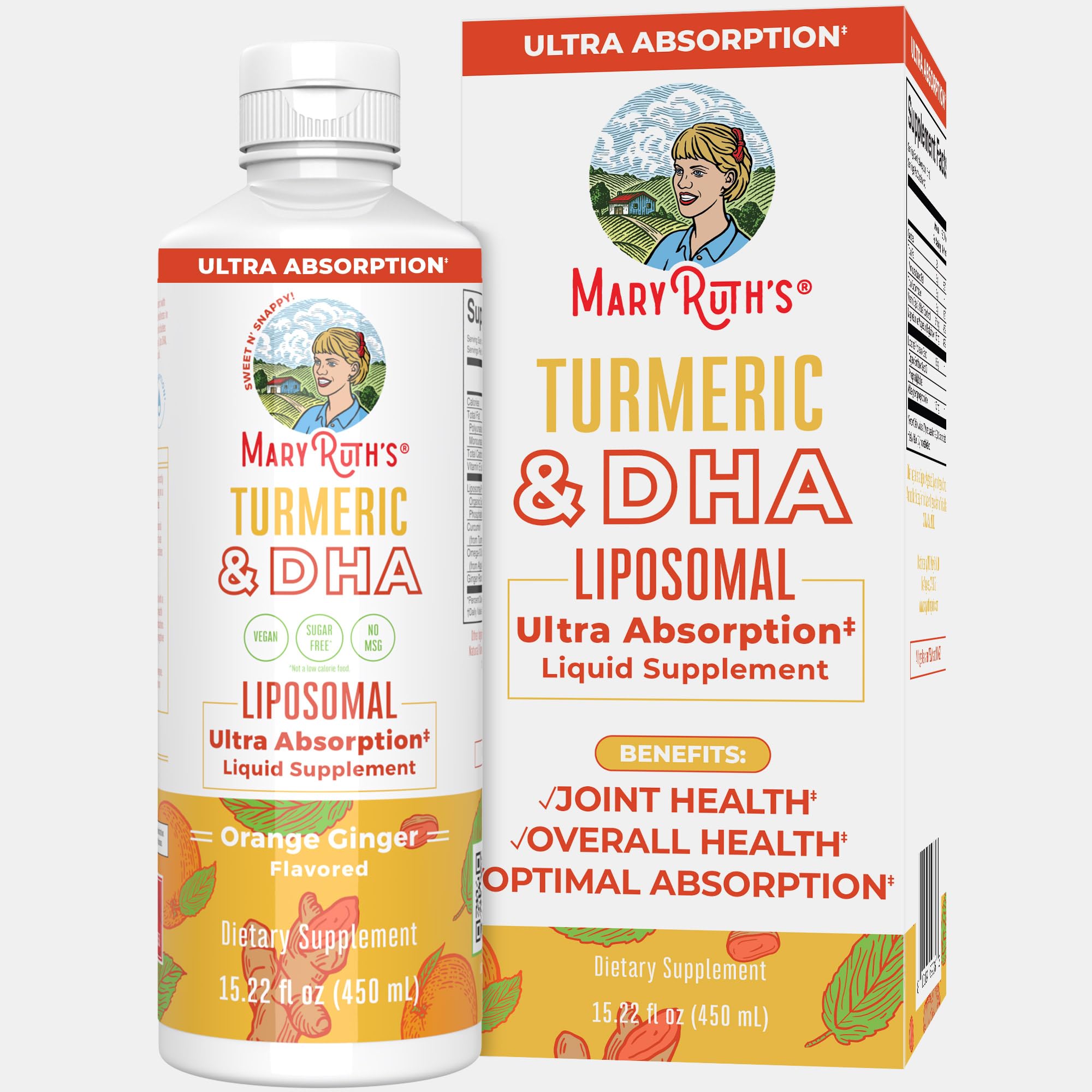 Foto 2 pulgar | Suplemento De Cúrcuma Liposomal Y Dha De Maryruth, 450 Ml - Venta Internacional.