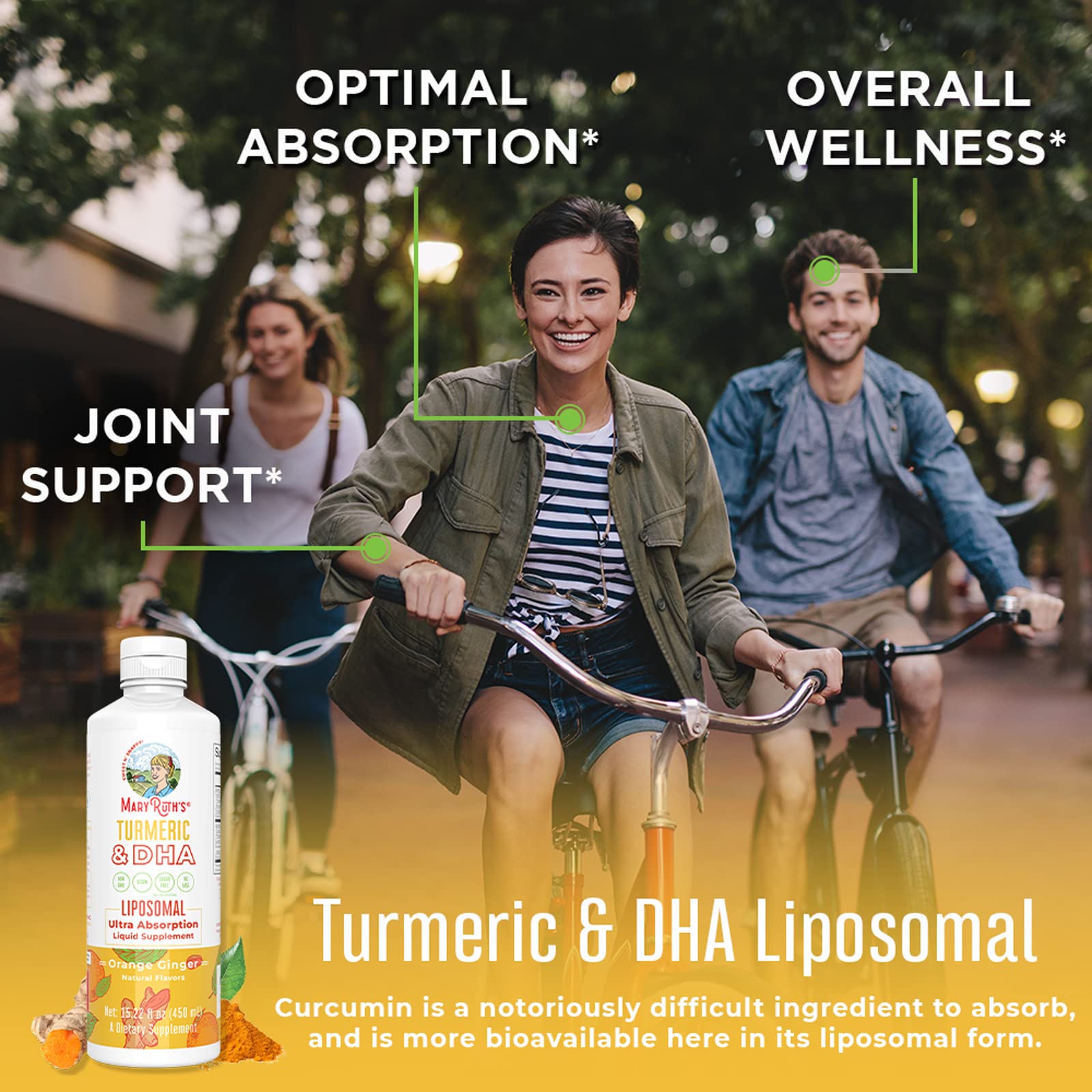 Foto 3 pulgar | Suplemento De Cúrcuma Liposomal Y Dha De Maryruth, 450 Ml - Venta Internacional.