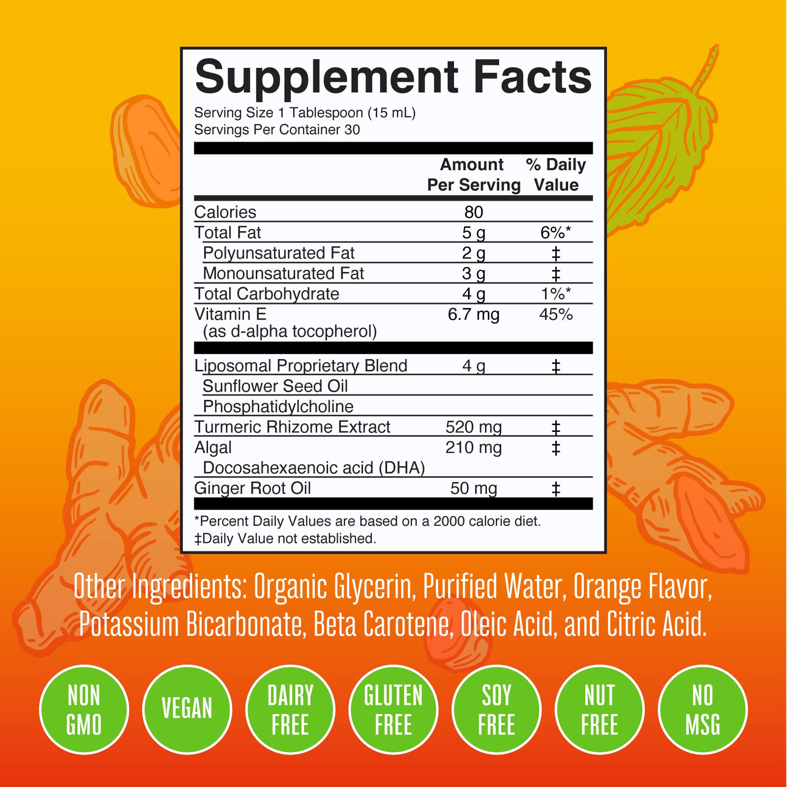 Foto 6 pulgar | Suplemento De Cúrcuma Liposomal Y Dha De Maryruth, 450 Ml - Venta Internacional.