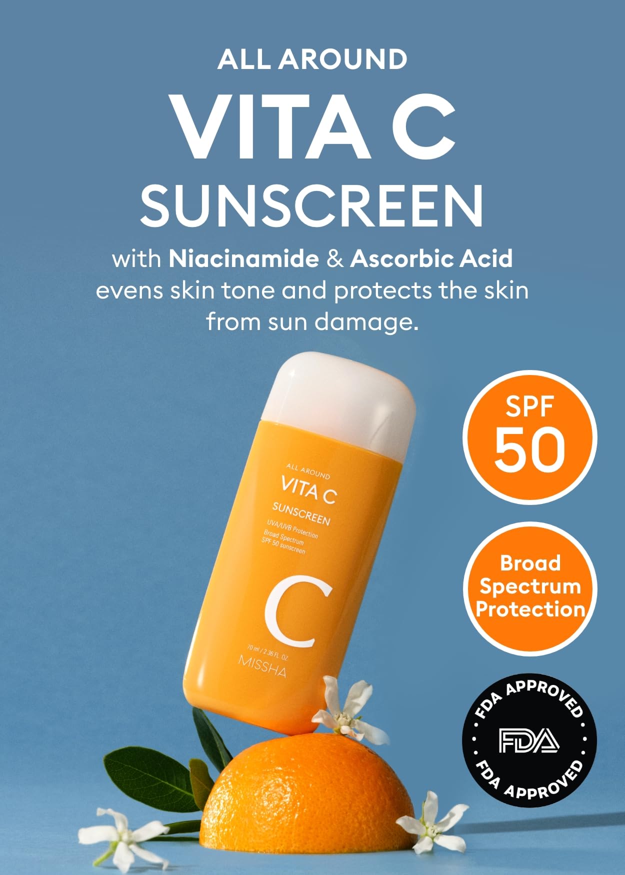 Foto 3 pulgar | Protector Solar Missha All Around Vita C Spf 50 70 Ml - Venta Internacional.