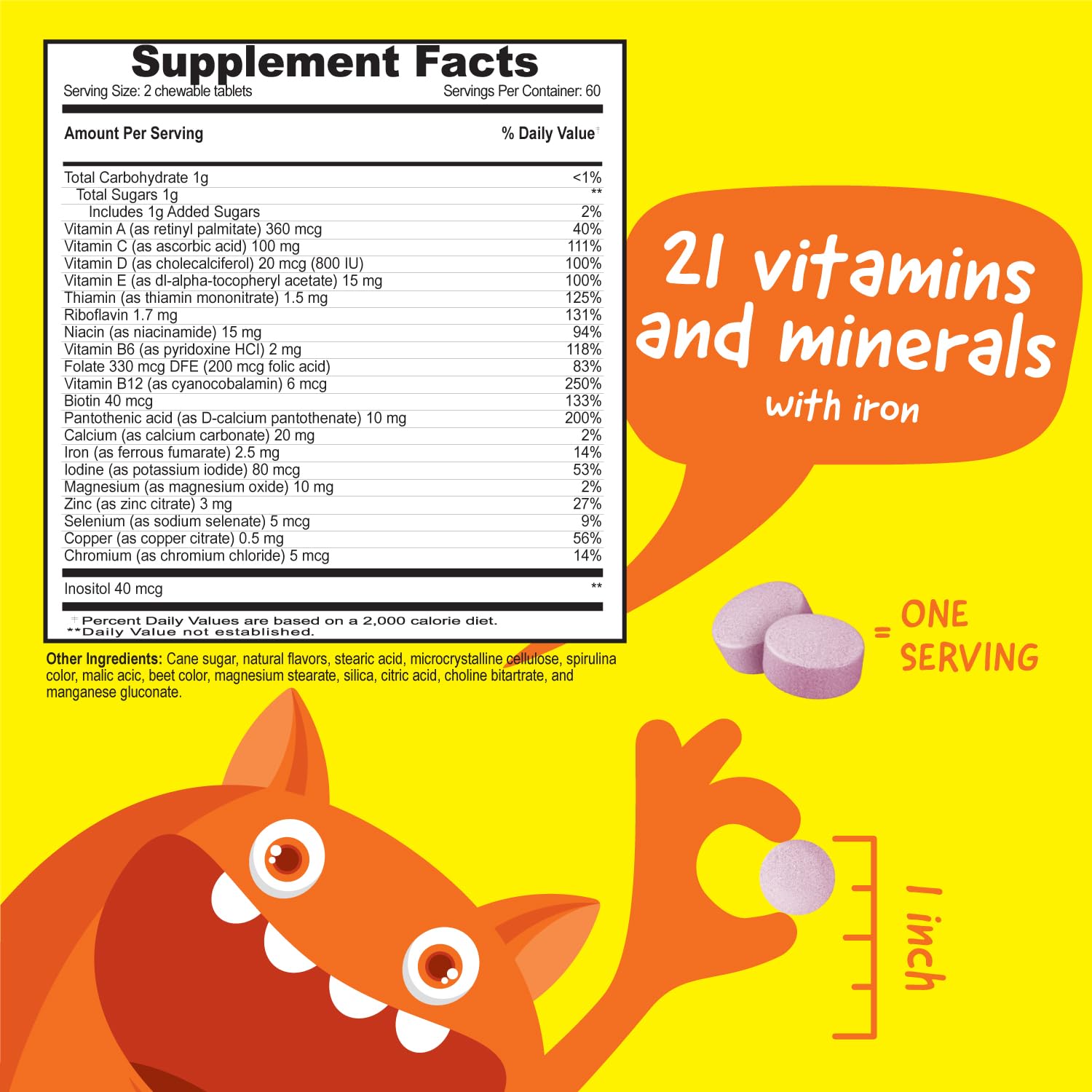 Foto 3 pulgar | Comprimidos Masticables Multivitamínicos Vitaworks Kids Con Hierro 120 - Venta Internacional.