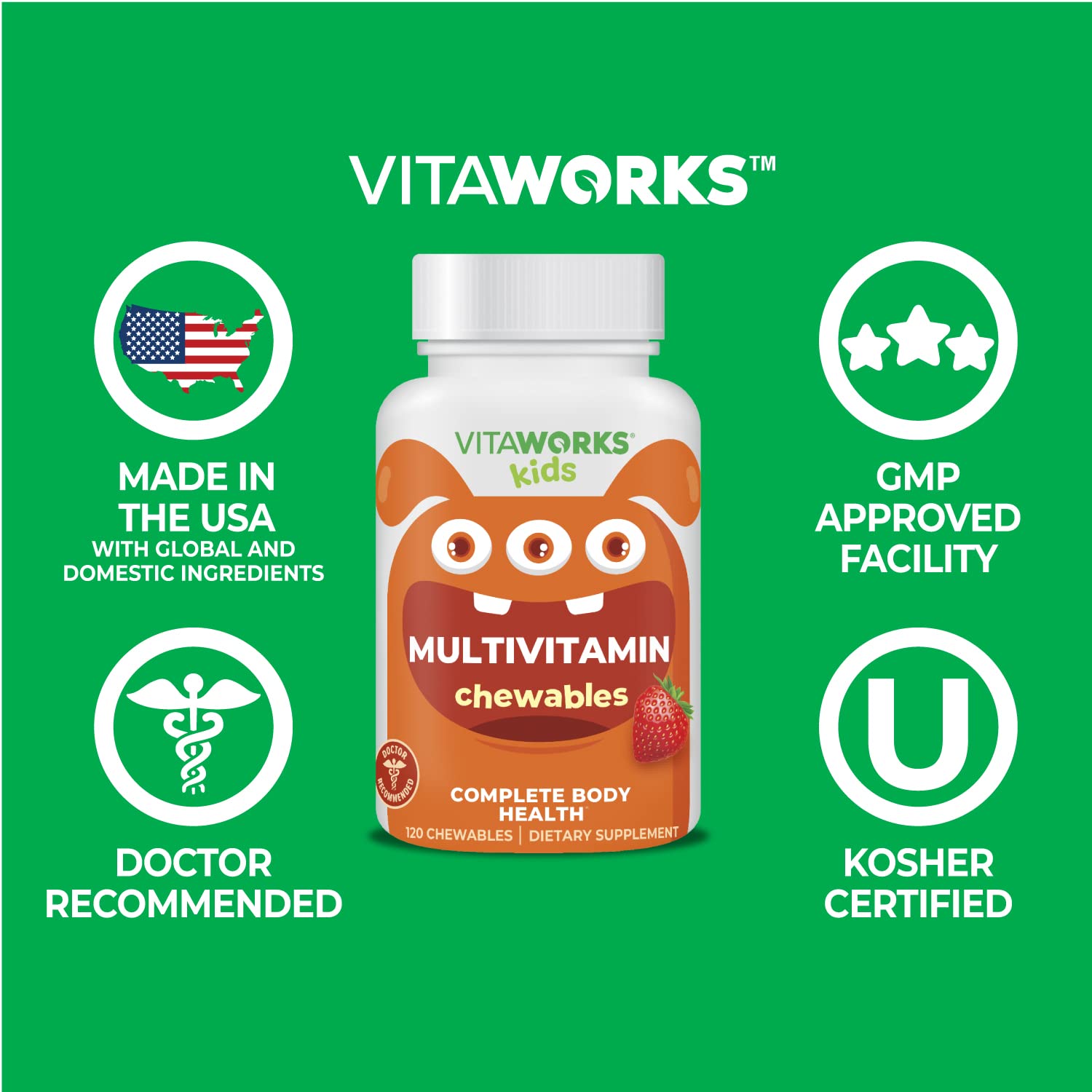 Foto 7 pulgar | Comprimidos Masticables Multivitamínicos Vitaworks Kids Con Hierro 120 - Venta Internacional.