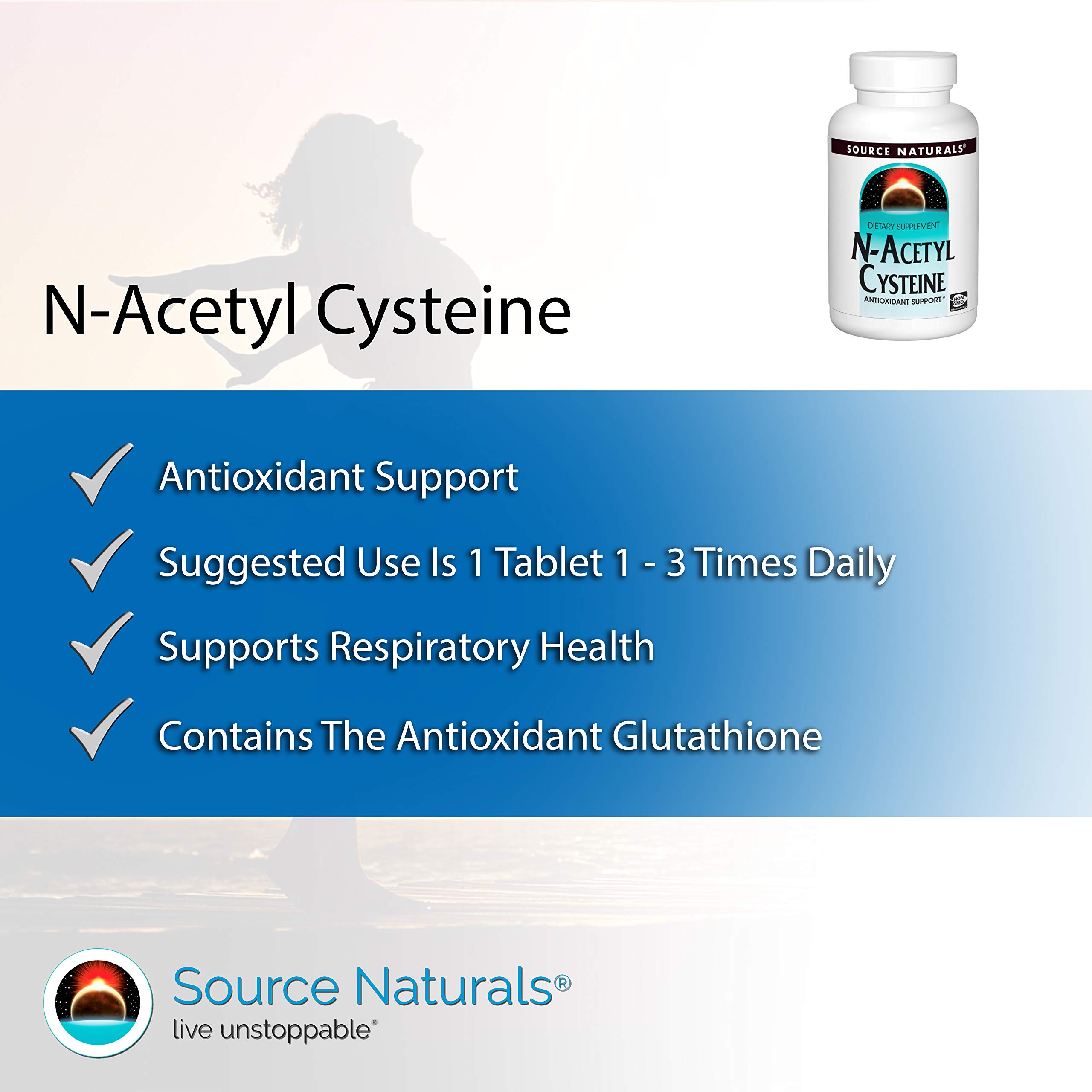 Foto 4 | Suplemento Source Naturals N-acetil Cisteína 1000 Mg - Venta Internacional.