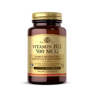 Foto 1 | Suplemento Solgar De Vitamina B12, 500 Mcg, 100 Cápsulas Vegetales - Venta Internacional.