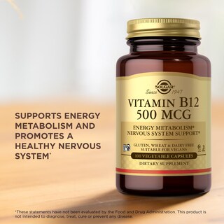 Foto 5 | Suplemento Solgar De Vitamina B12, 500 Mcg, 100 Cápsulas Vegetales - Venta Internacional.