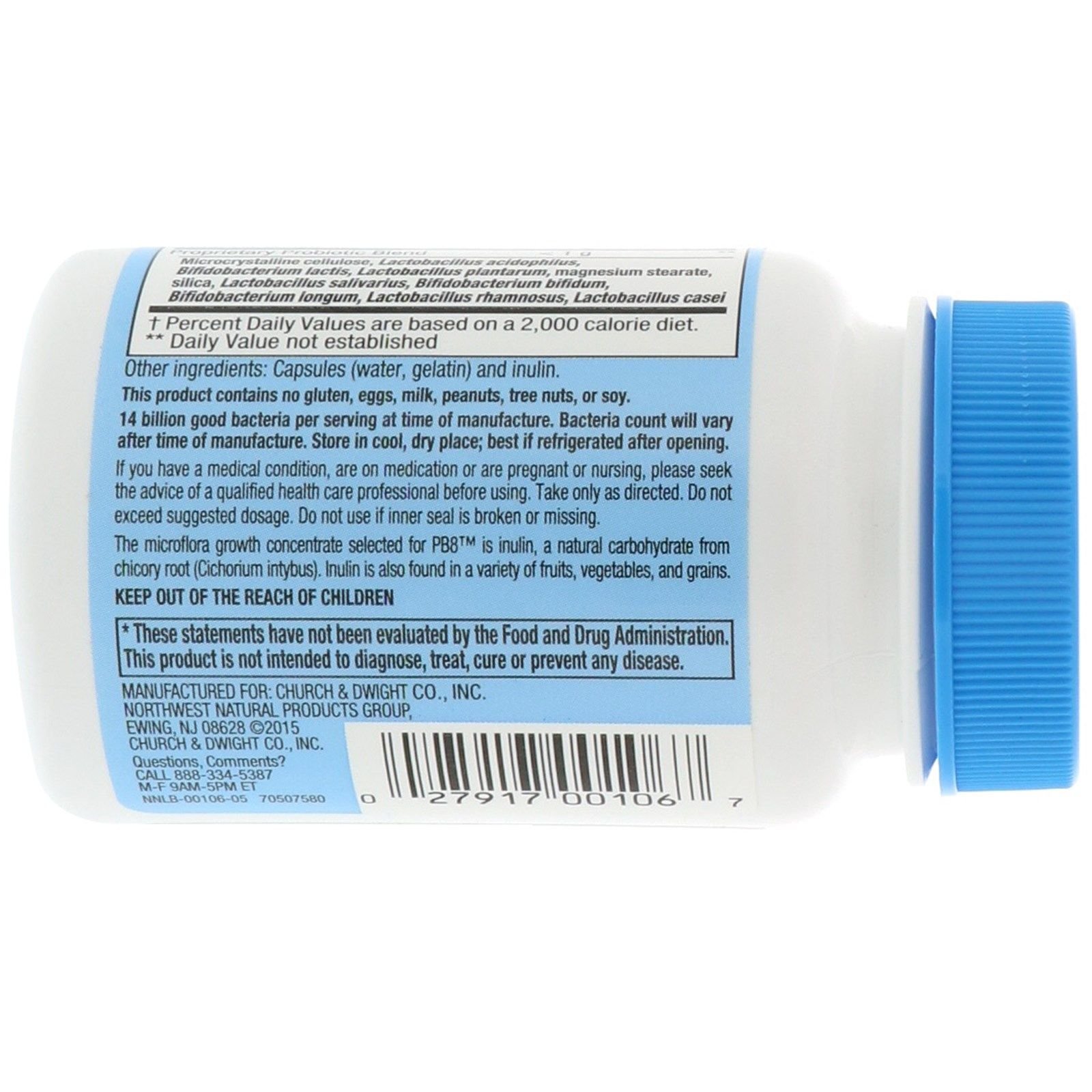 Foto 2 | Supplement Nutrition Now Pb 8 Pro-biotic Acidophilus 60 Cápsulas - Venta Internacional.