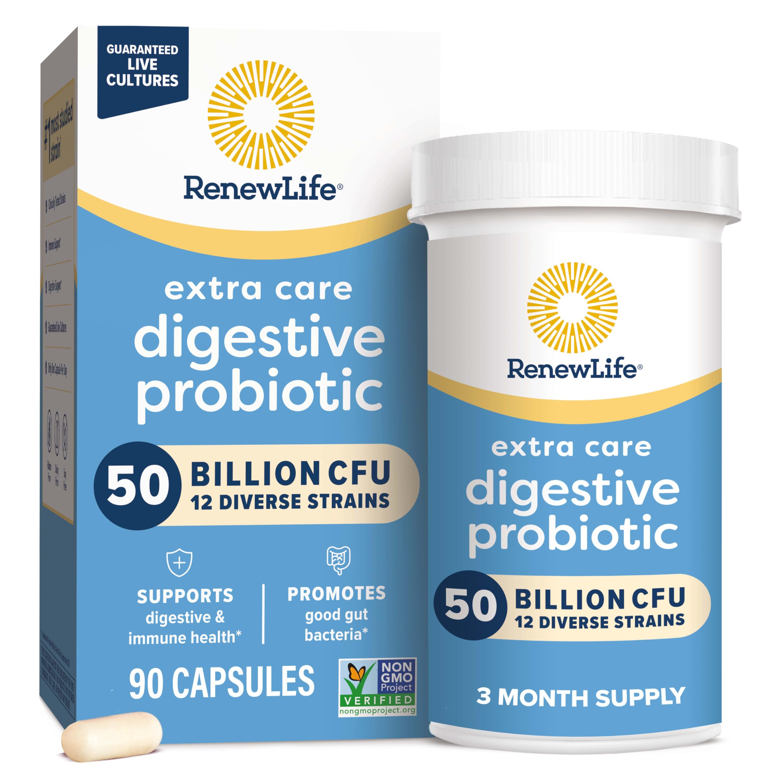 Foto 1 | Cápsulas Probióticas Renew Life Extra Care, 50 Mil Millones De Cfu, 90 Unidades - Venta Internacional.