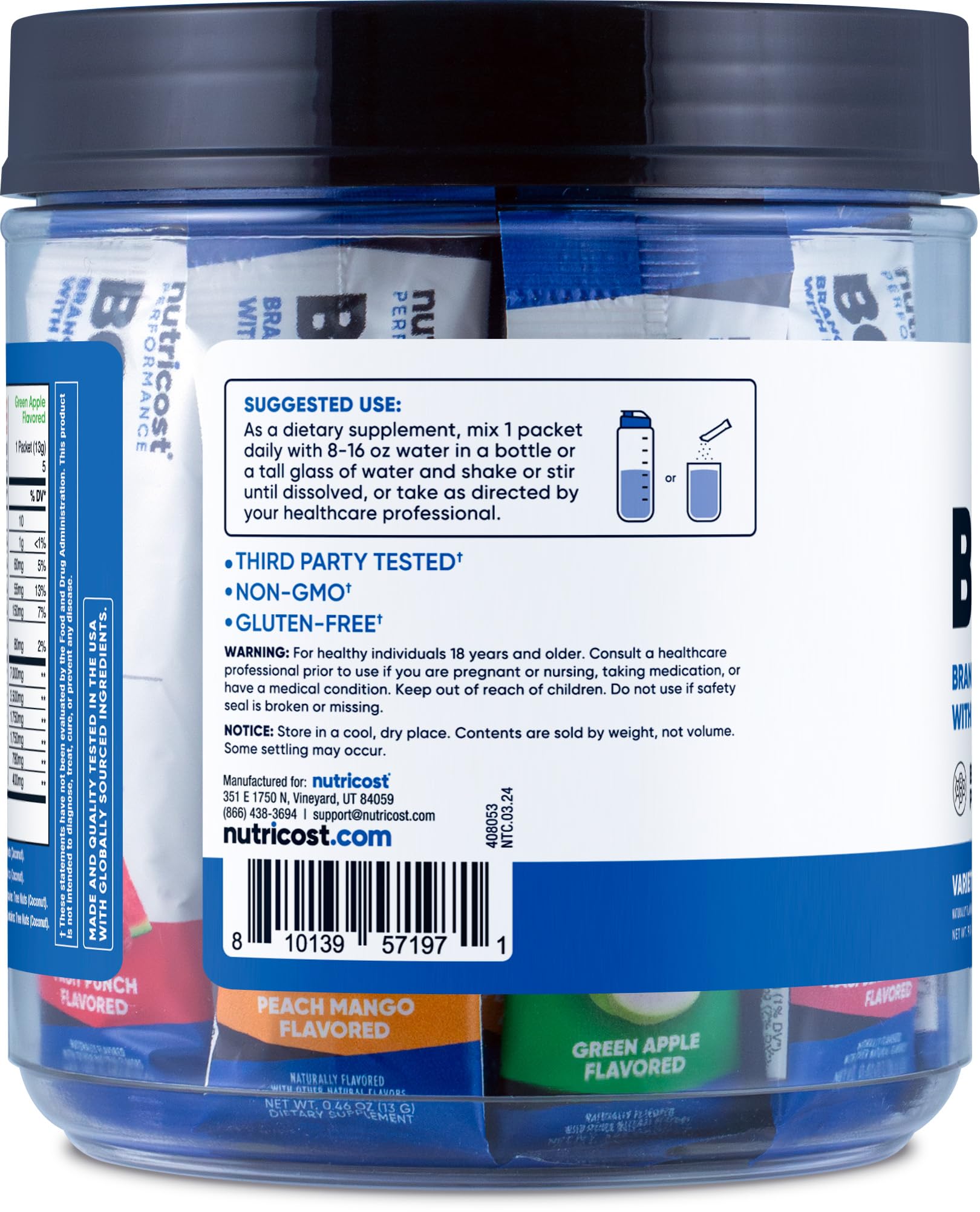 Foto 5 pulgar | Suplemento Nutricost Bcaa+ Hydration, 20 Paquetes - Venta Internacional.