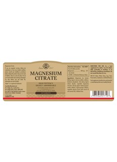 Foto 2 | Suplemento De Citrato De Magnesio Solgar 420 Mg 60 Tabletas - Venta Internacional.