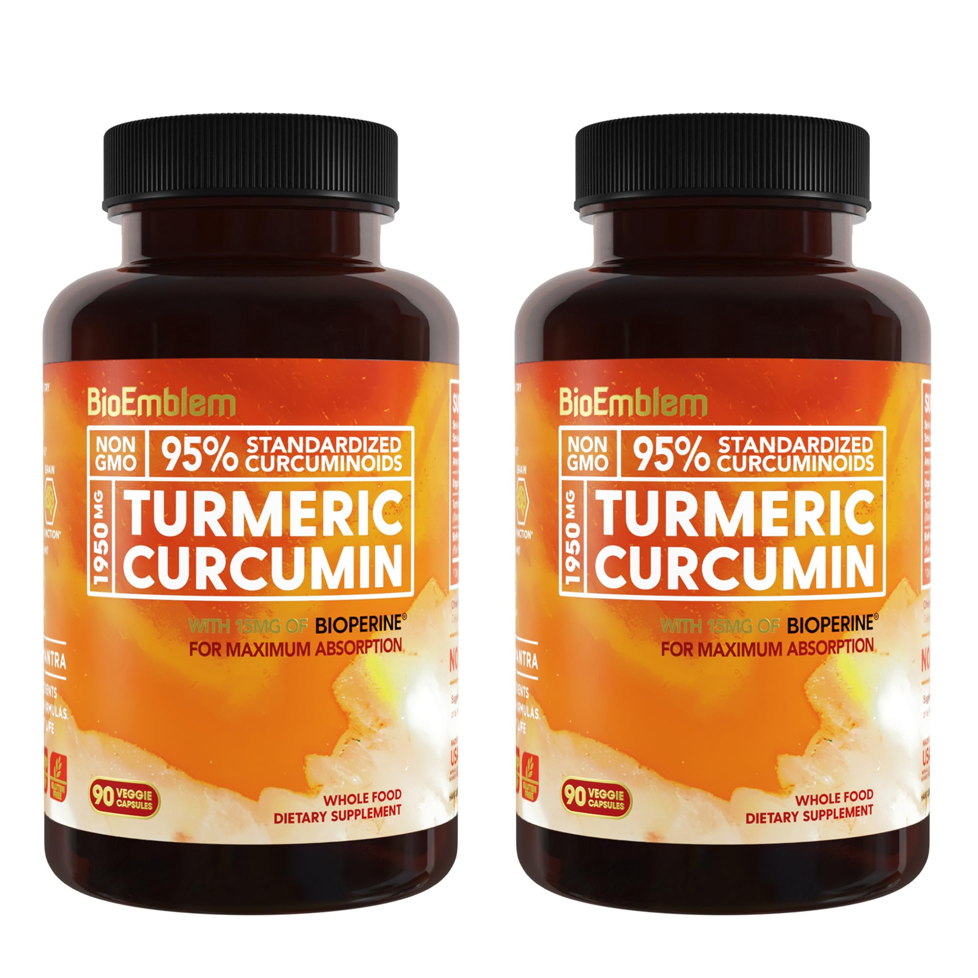 Foto 2 pulgar | Complemente La Curcumina De Cúrcuma Bioemblem Con Bioperine 60 Días - Venta Internacional.