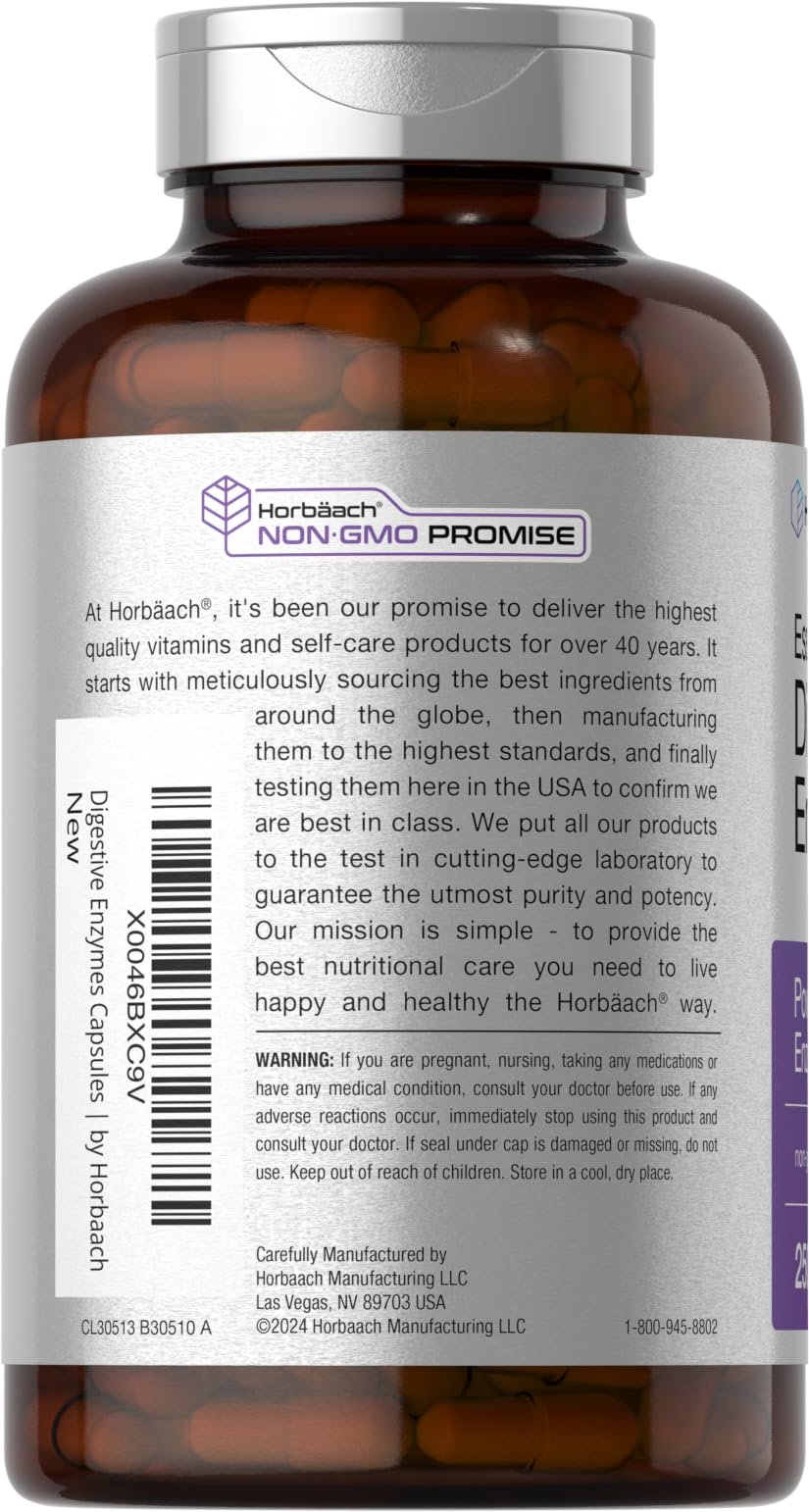 Foto 4 pulgar | Suplemento Horbäach Essential Digestive Enzymes 250 Cápsulas - Venta Internacional.