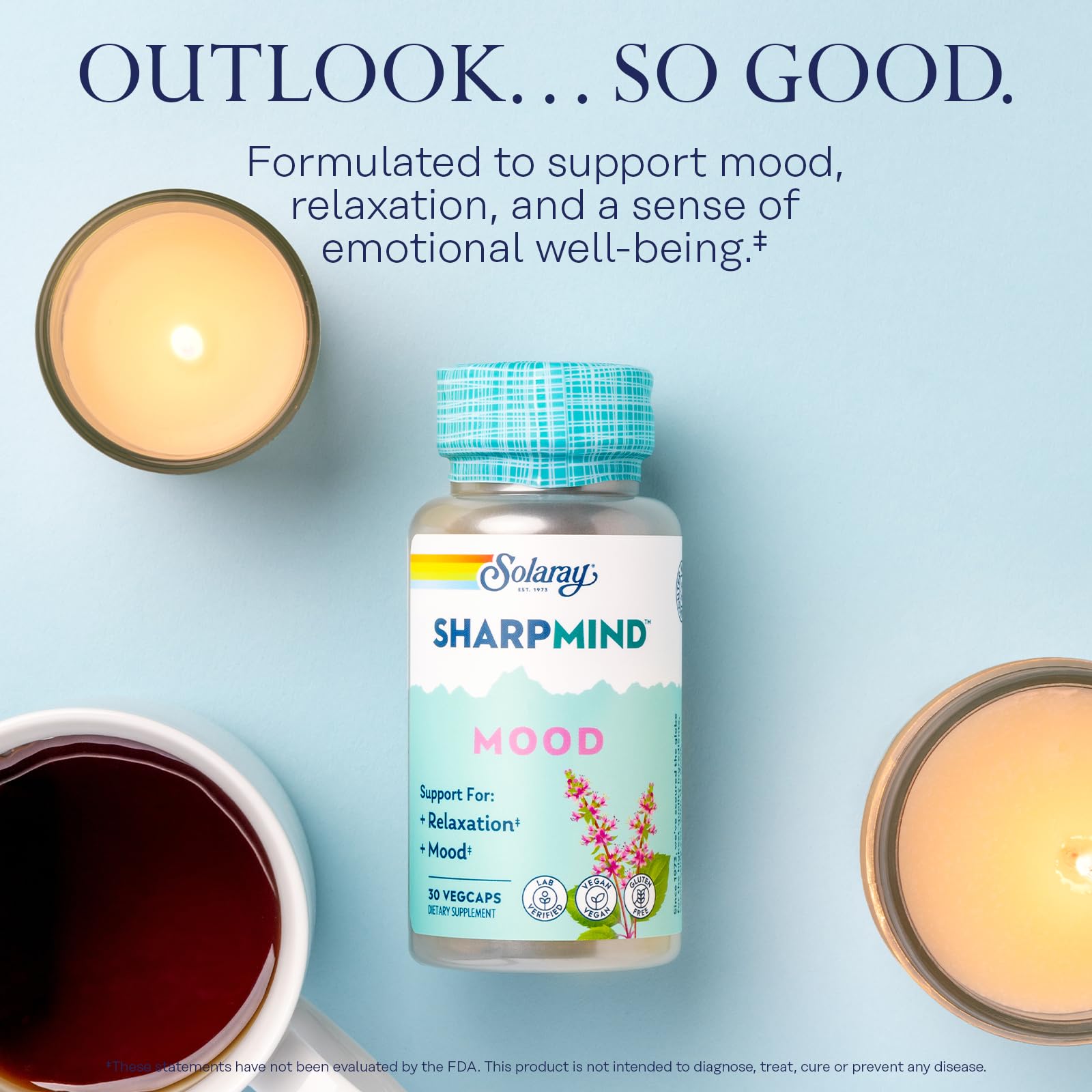 Foto 3 | Suplemento Solaray Sharpmind Mood Support 30 Cápsulas Vegetarianas - Venta Internacional.