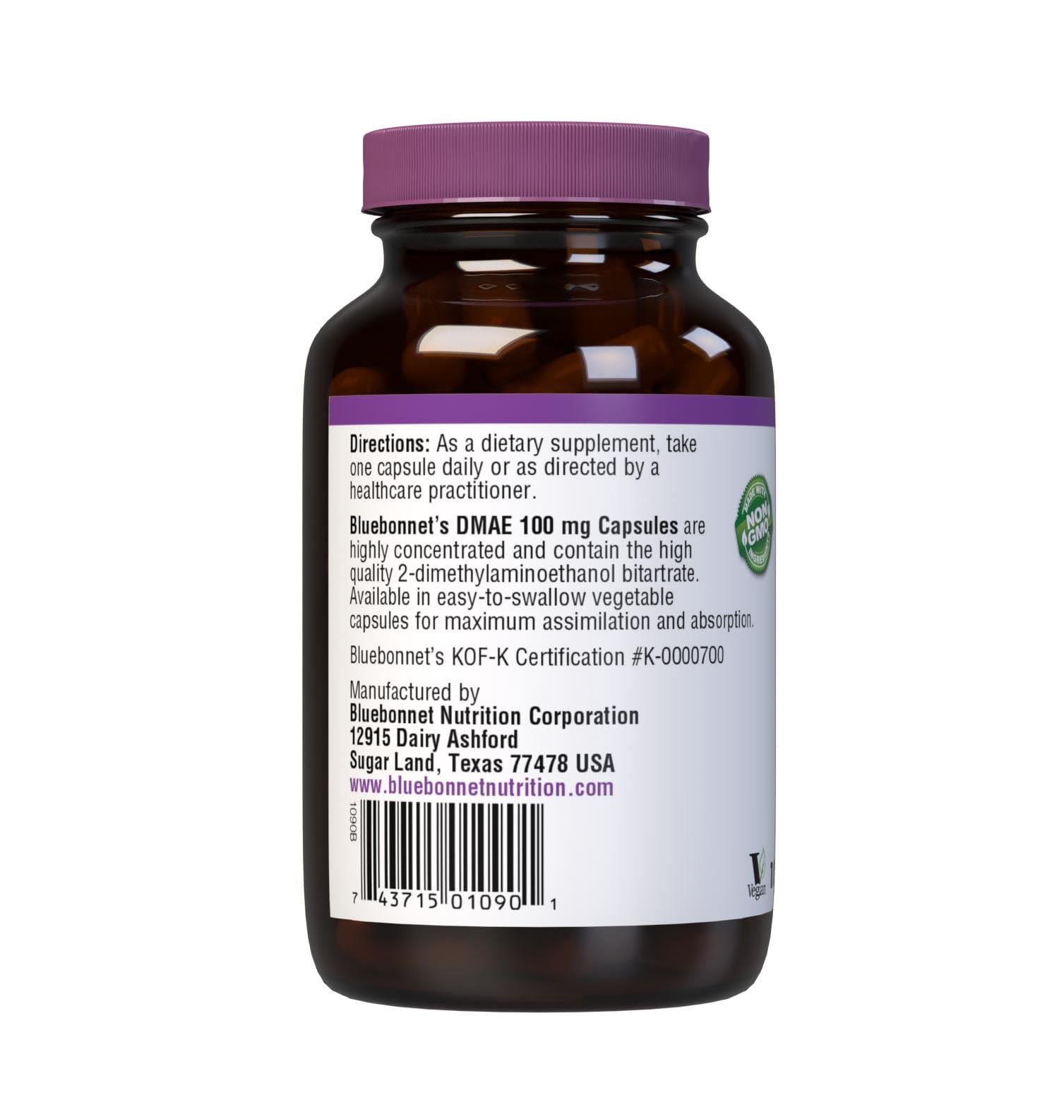 Foto 4 pulgar | Suplemento Bluebonnet Dmae 100 Mg 100 Cápsulas Vegetales - Venta Internacional.