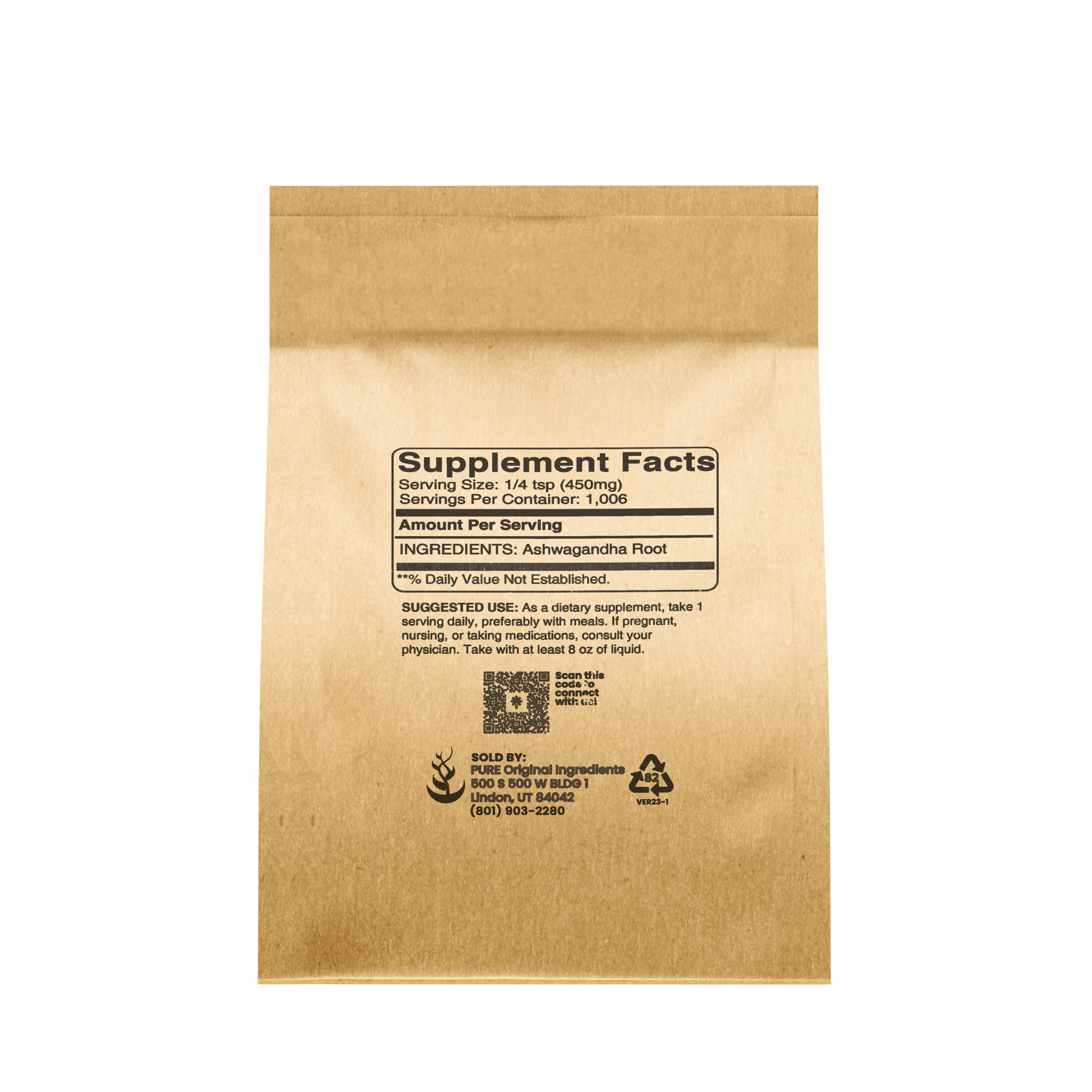 Foto 3 pulgar | Suplemento Herbario: Ingredientes Puros Originales: Ashwagandha, 454 G - Venta Internacional.
