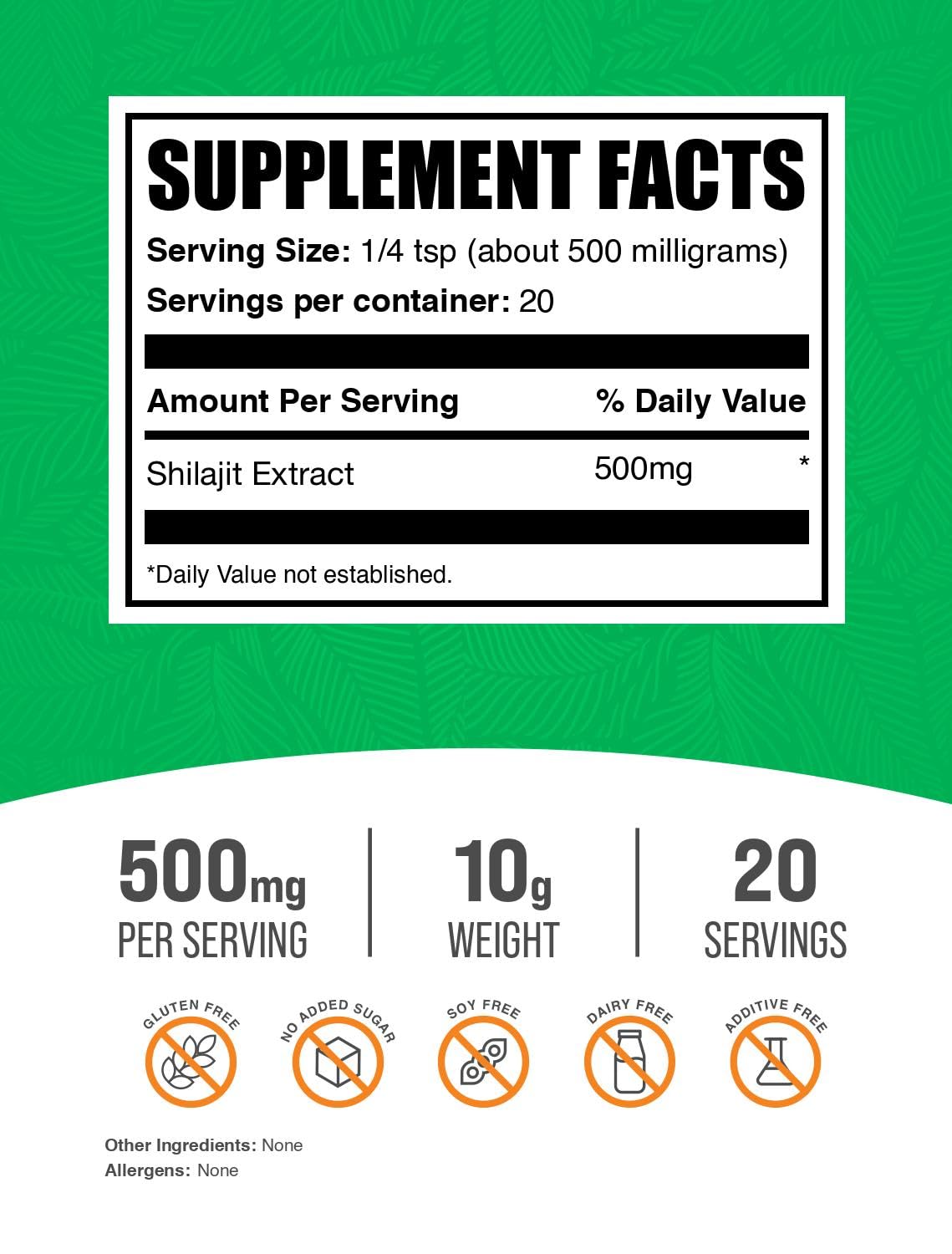 Foto 3 pulgar | Suplemento Bulksupplements.com Extracto De Shilajit En Polvo 10 G - Venta Internacional.