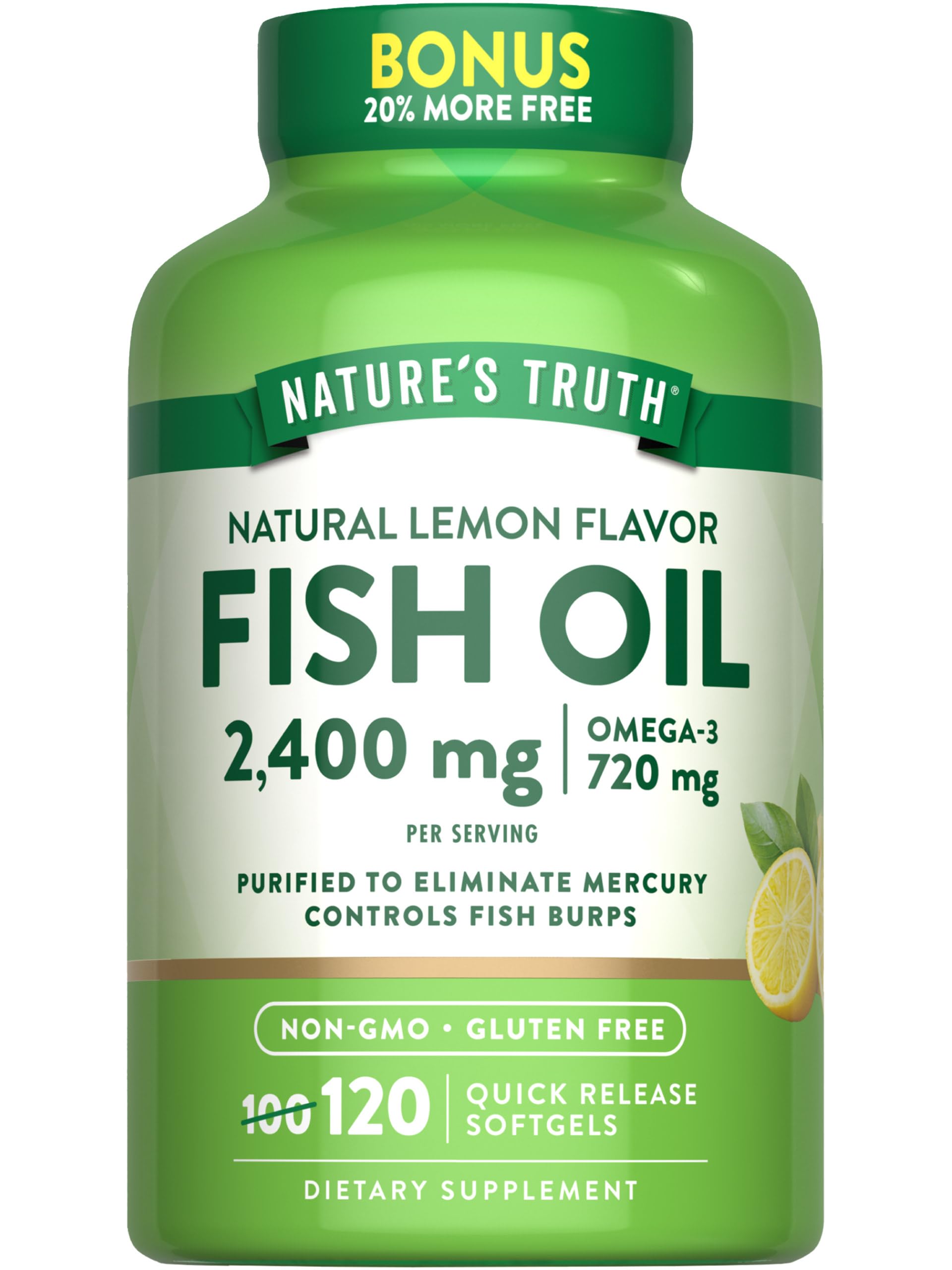 Foto 2 pulgar | Suplemento De Aceite De Pescado Nature's Truth 2400 Mg 120 Cápsulas Blandas - Venta Internacional.