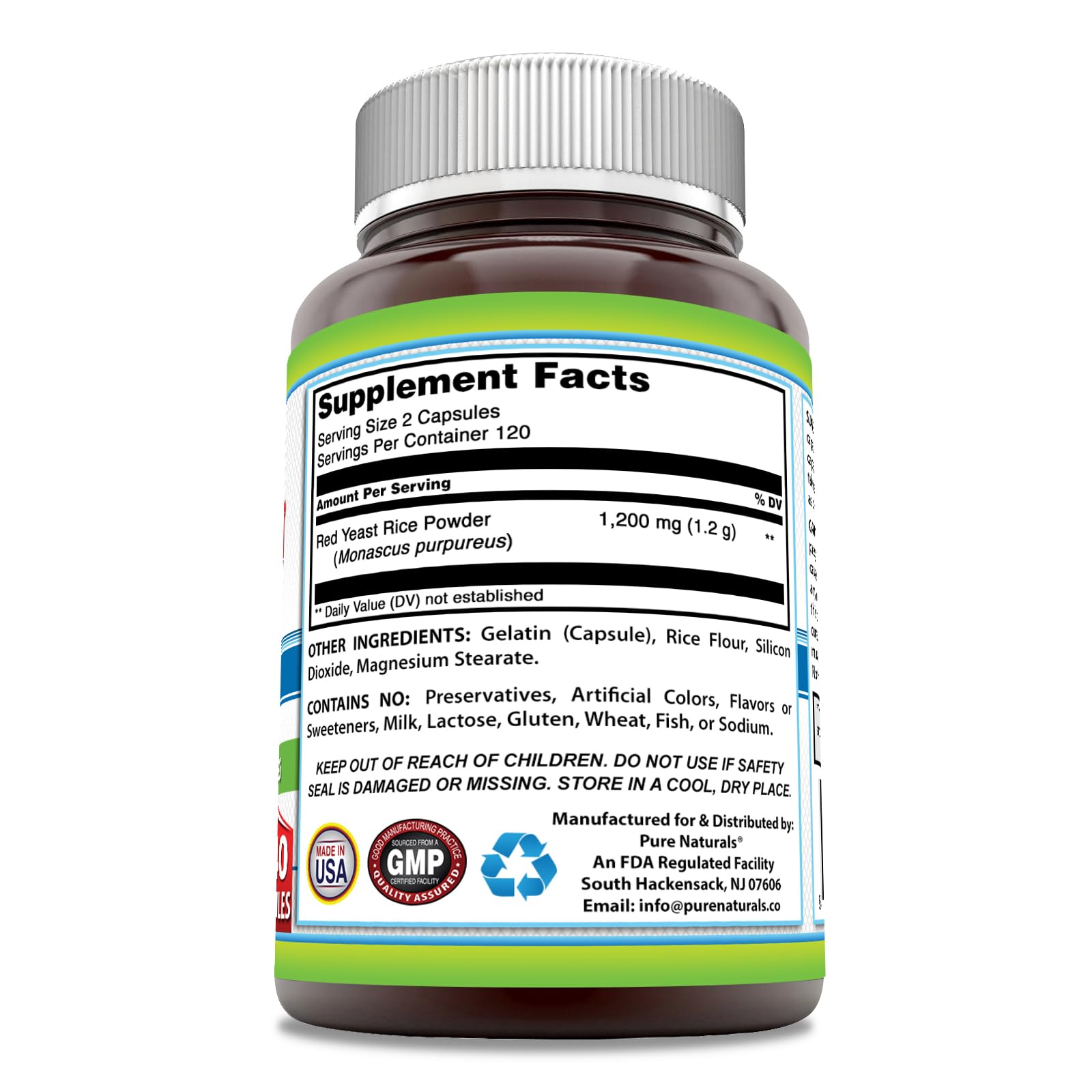 Foto 3 pulgar | Suplemento De Arroz De Levadura Roja De Pure Naturals, 1200 Mg, 240 Cápsulas - Venta Internacional.