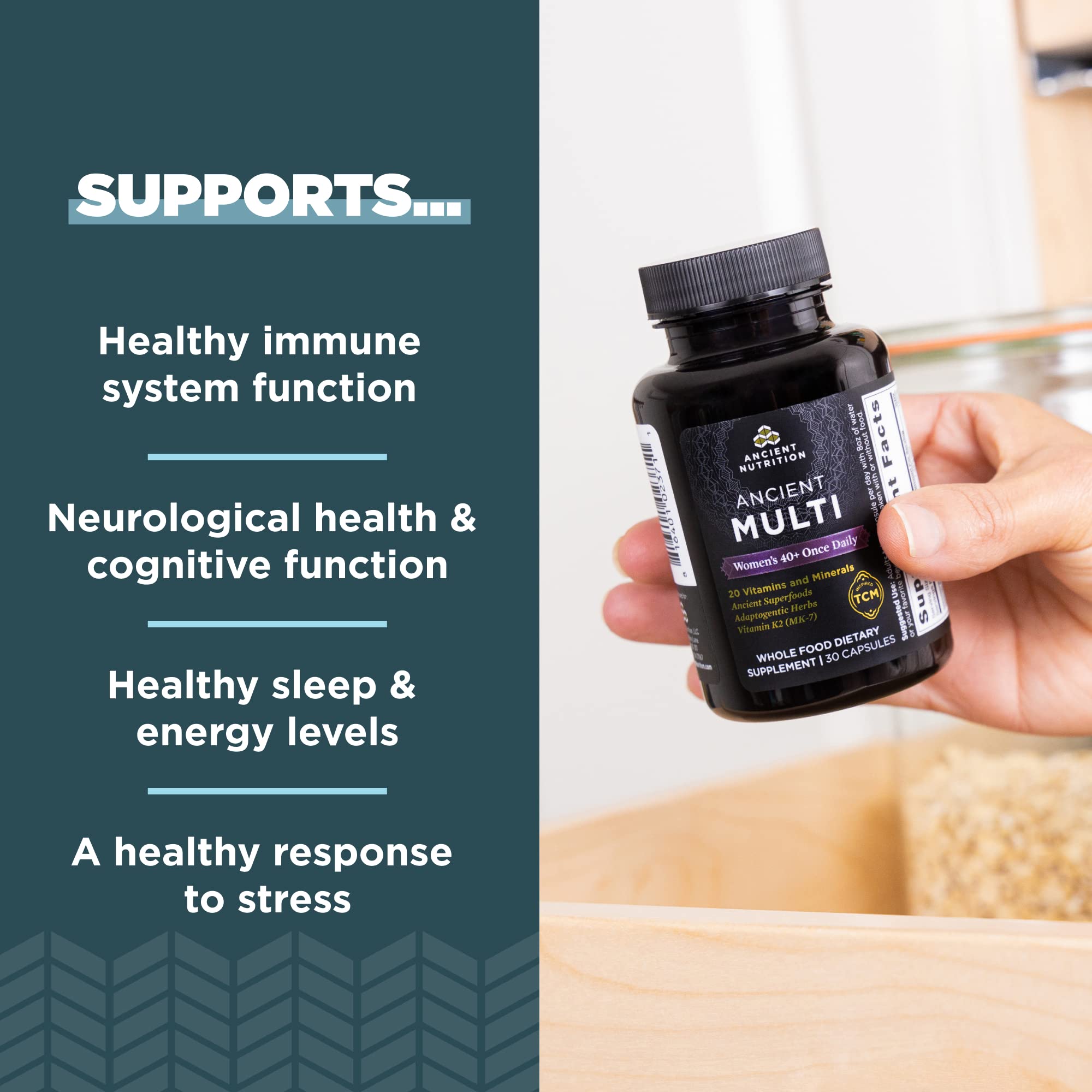 Foto 4 pulgar | Suplemento Multivitamínico Ancient Nutrition Para Mujeres Mayores De 40 Años, 30 Unidades - Venta Internacional.