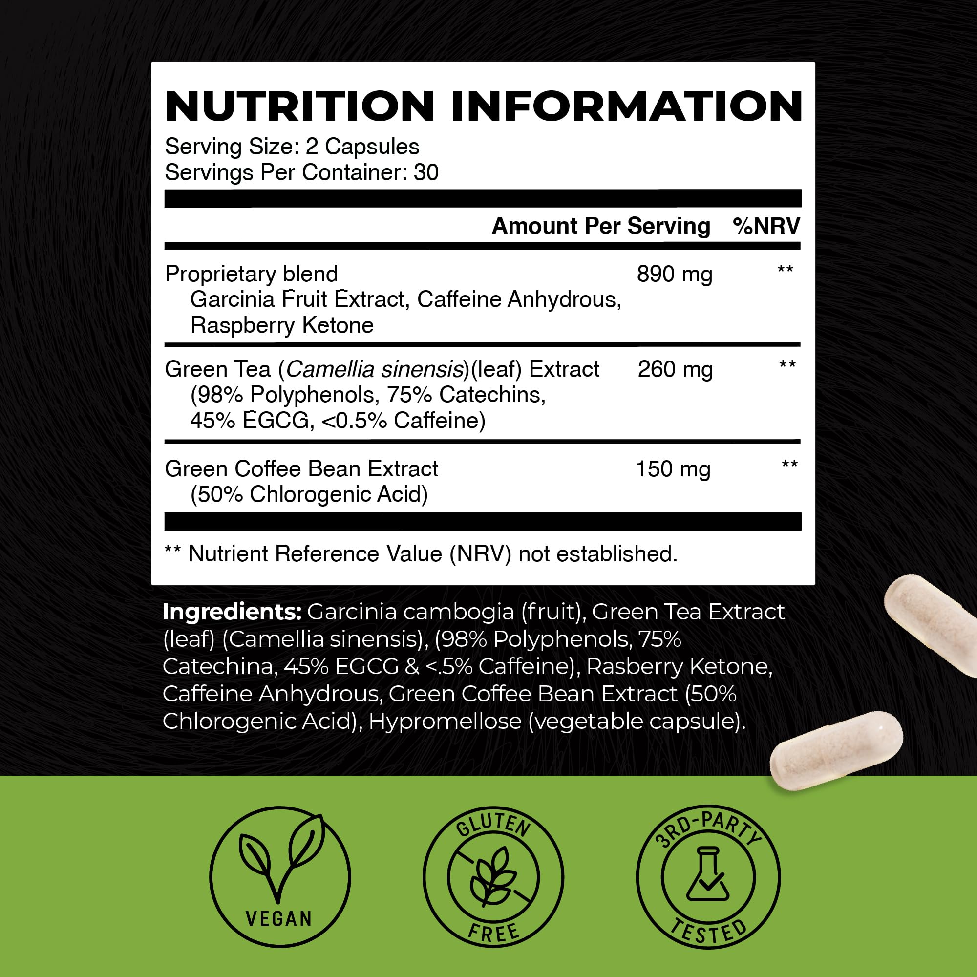 Foto 7 pulgar | Suplemento Nobi Nutrition, Píldoras De Té Verde Para Bajar De Peso, 60 Cápsulas - Venta Internacional.