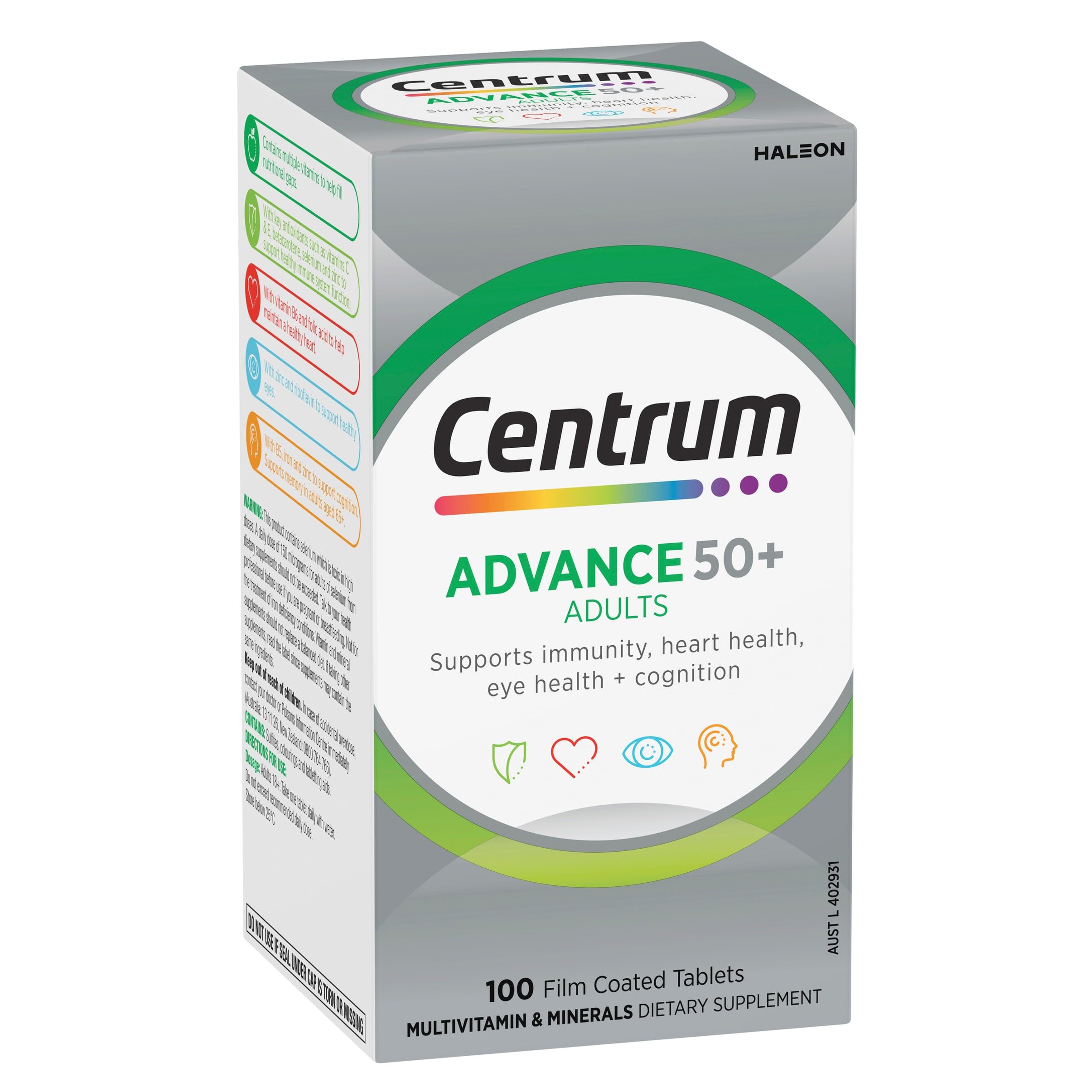 Foto 1 | Suplemento Centrum Advance 50+ 100 Comprimidos - Venta Internacional.