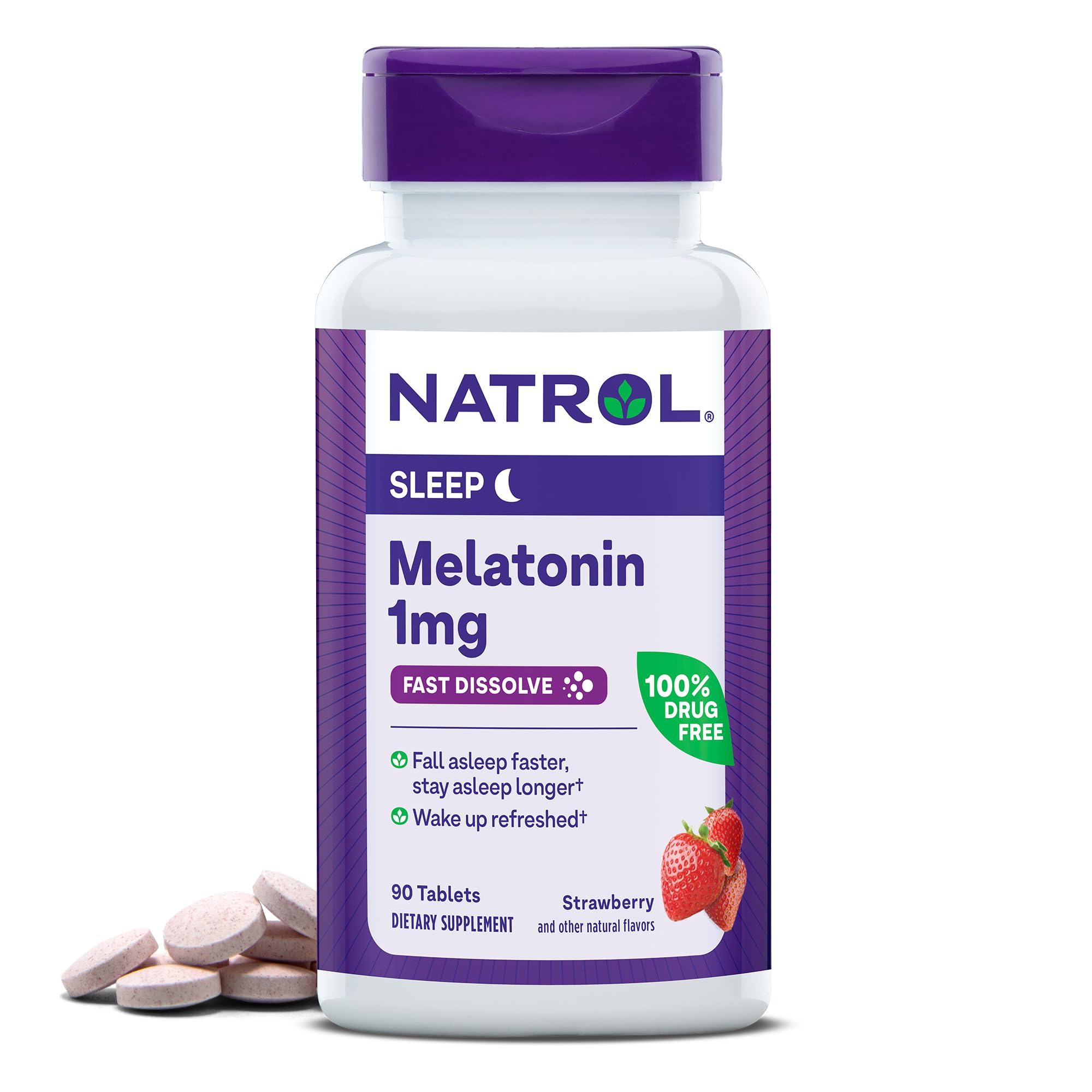 Foto 2 pulgar | Suplemento Natrol Melatonin 1 Mg De Fresa 90 Comprimidos - Venta Internacional.