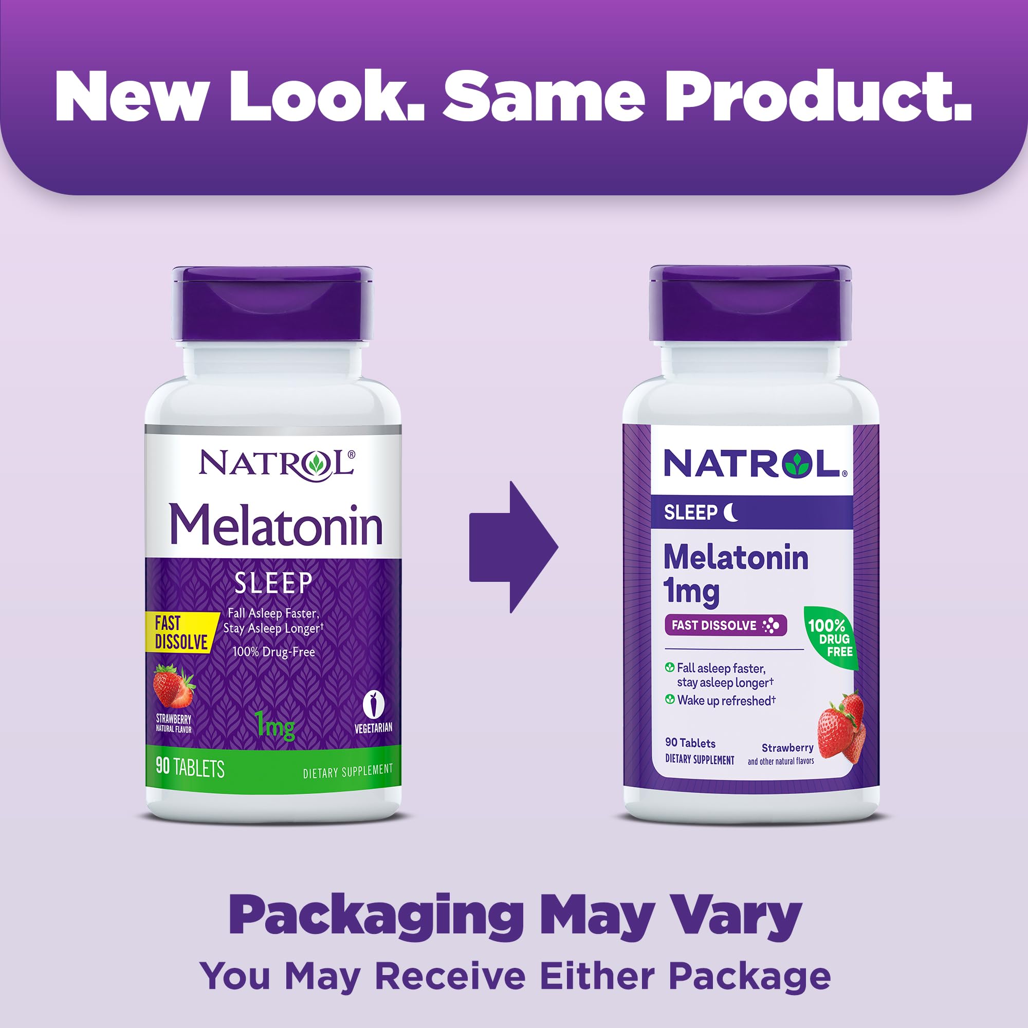 Foto 3 pulgar | Suplemento Natrol Melatonin 1 Mg De Fresa 90 Comprimidos - Venta Internacional.