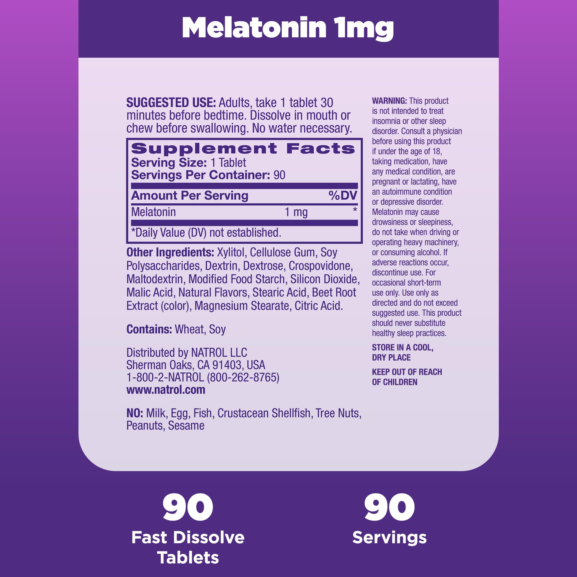 Foto 7 pulgar | Suplemento Natrol Melatonin 1 Mg De Fresa 90 Comprimidos - Venta Internacional.
