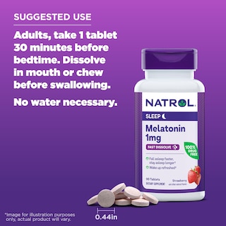Foto 7 | Suplemento Natrol Melatonin 1 Mg De Fresa 90 Comprimidos - Venta Internacional.