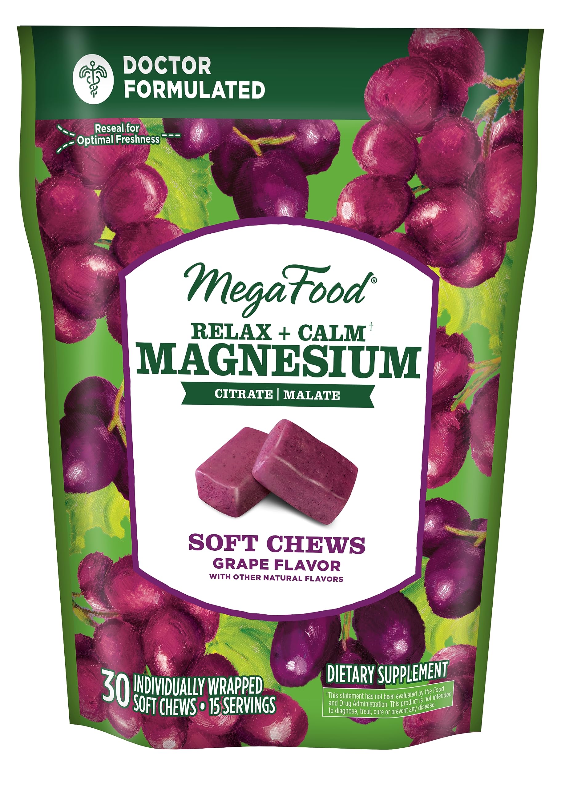 Foto 2 pulgar | Suplemento Megafood Relax + Calm Magnesio Soft Chews 30 Unidades - Venta Internacional.