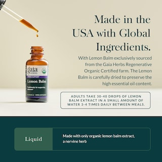 Foto 4 | Suplemento Gaia Herbs, Bálsamo De Limón, Alivio Del Estrés, 30 Ml - Venta Internacional.